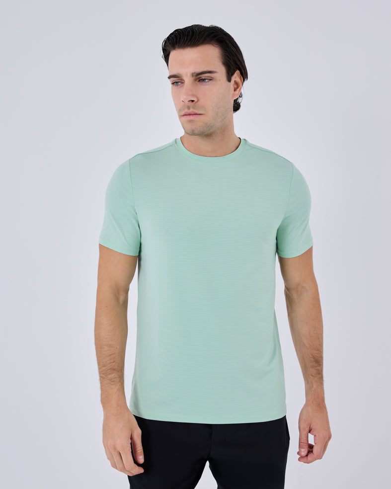 Men's Hybrid Active Tee - Moisture Wicking Quick Dry Performance Shirt in Fresh Mint for Gym, Running & Outdoor Activities