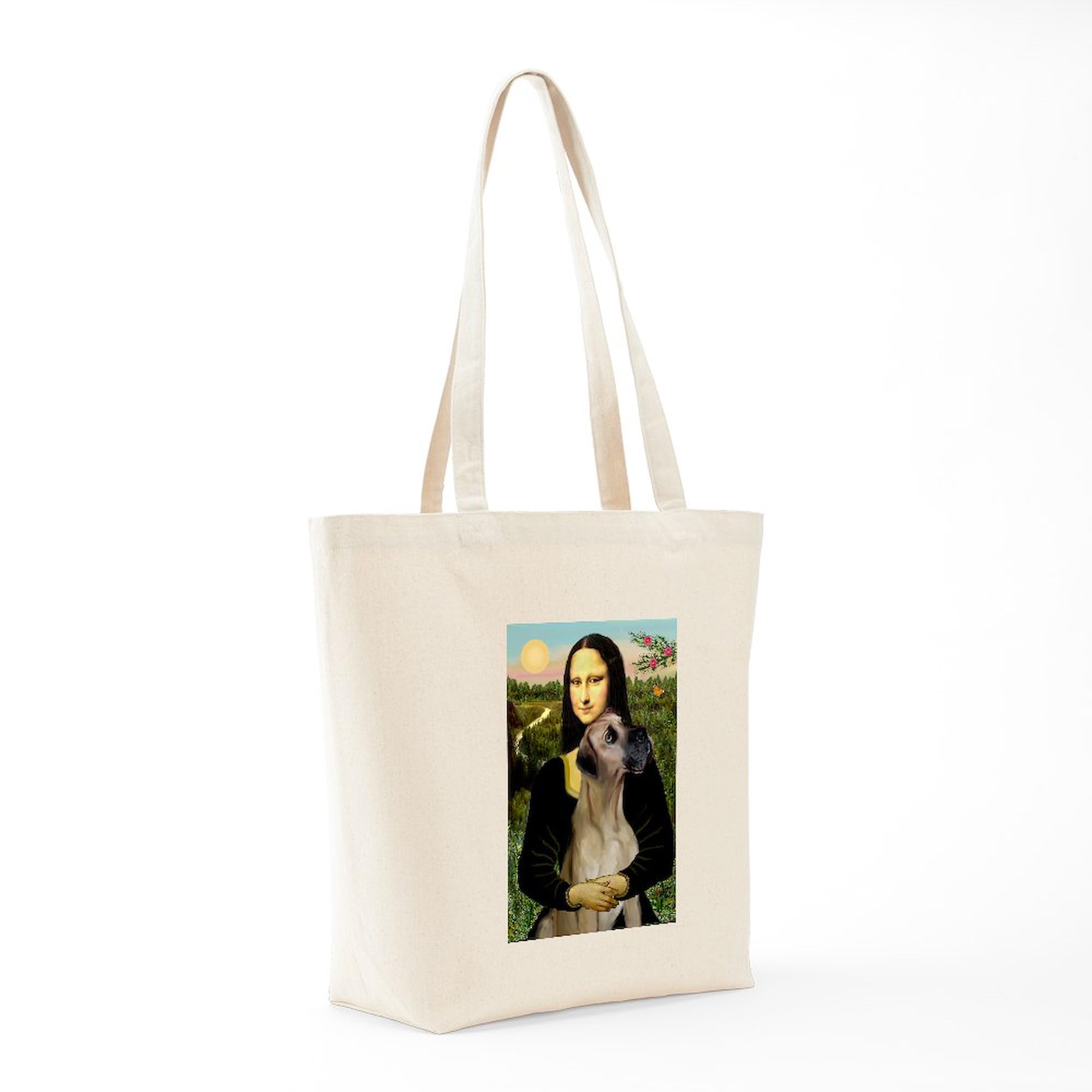 **Mona/Great Dane Canvas Tote Bag - Natural Reusable Shopping Bag for Groceries, Beach & Daily Use**