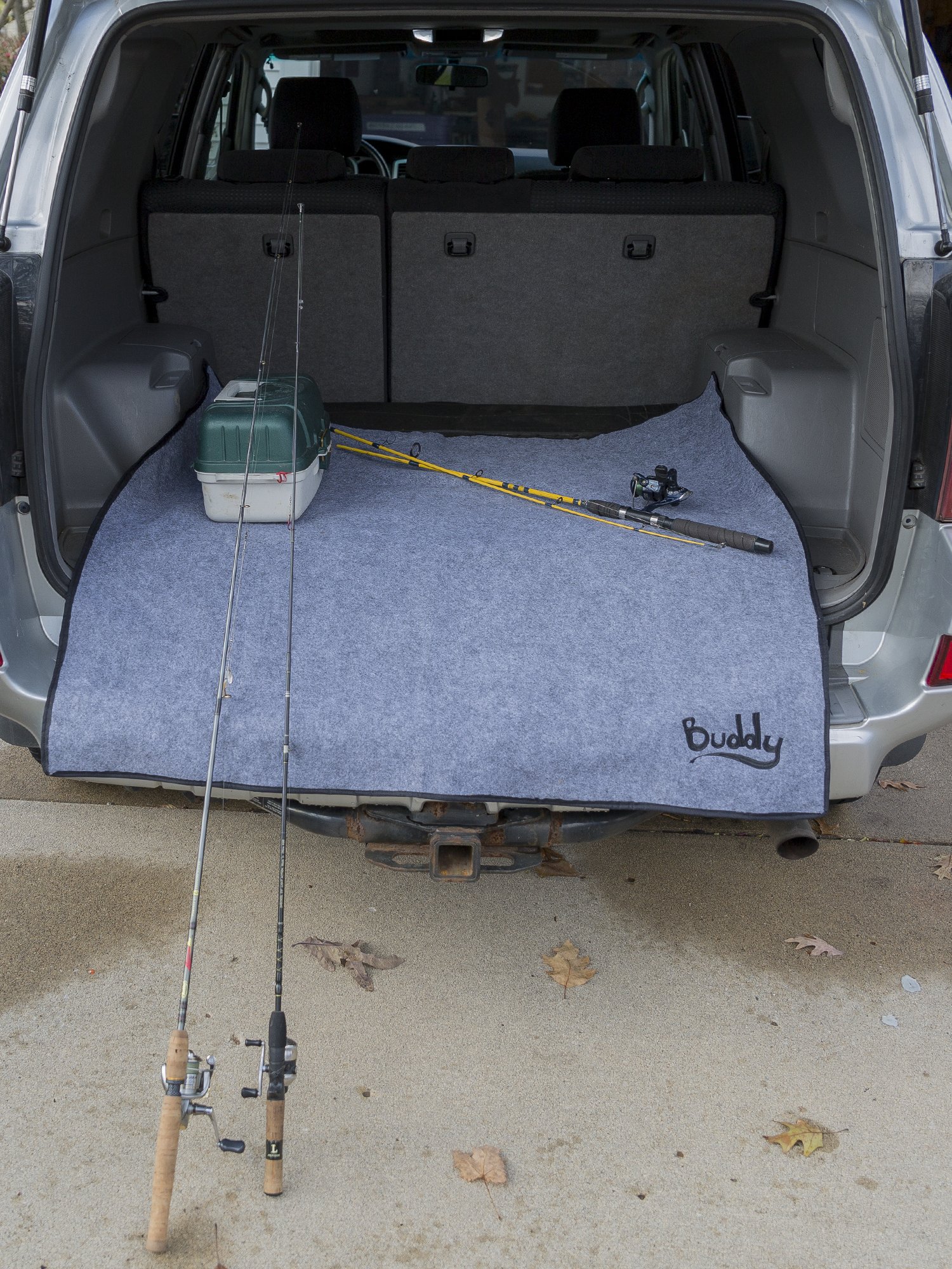 **Buddy Pay Dirt Car, Truck & SUV Universal Trunk Mat – Rear Bumper Guard Protector | Waterproof & Machine Washable | Keeps Clothes Clean & Prevents Scratches | Perfect for Camping, Groceries & Outdoor Adventures**