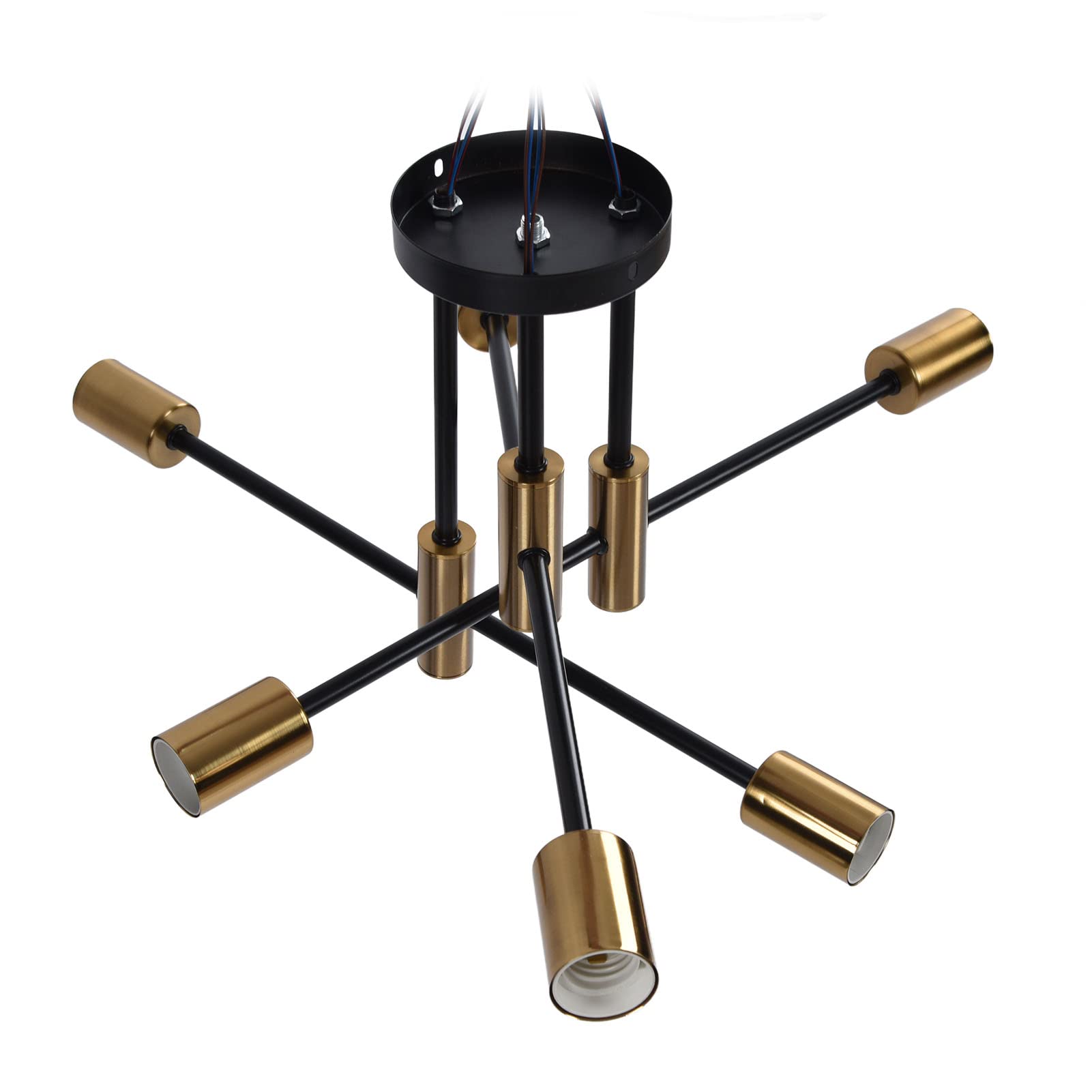 6-Head Wrought Iron Kitchen Pendant Light - Modern Farmhouse Dining Room Lighting Fixture for Kitchen Island, Breakfast Nook & Restaurant Decor