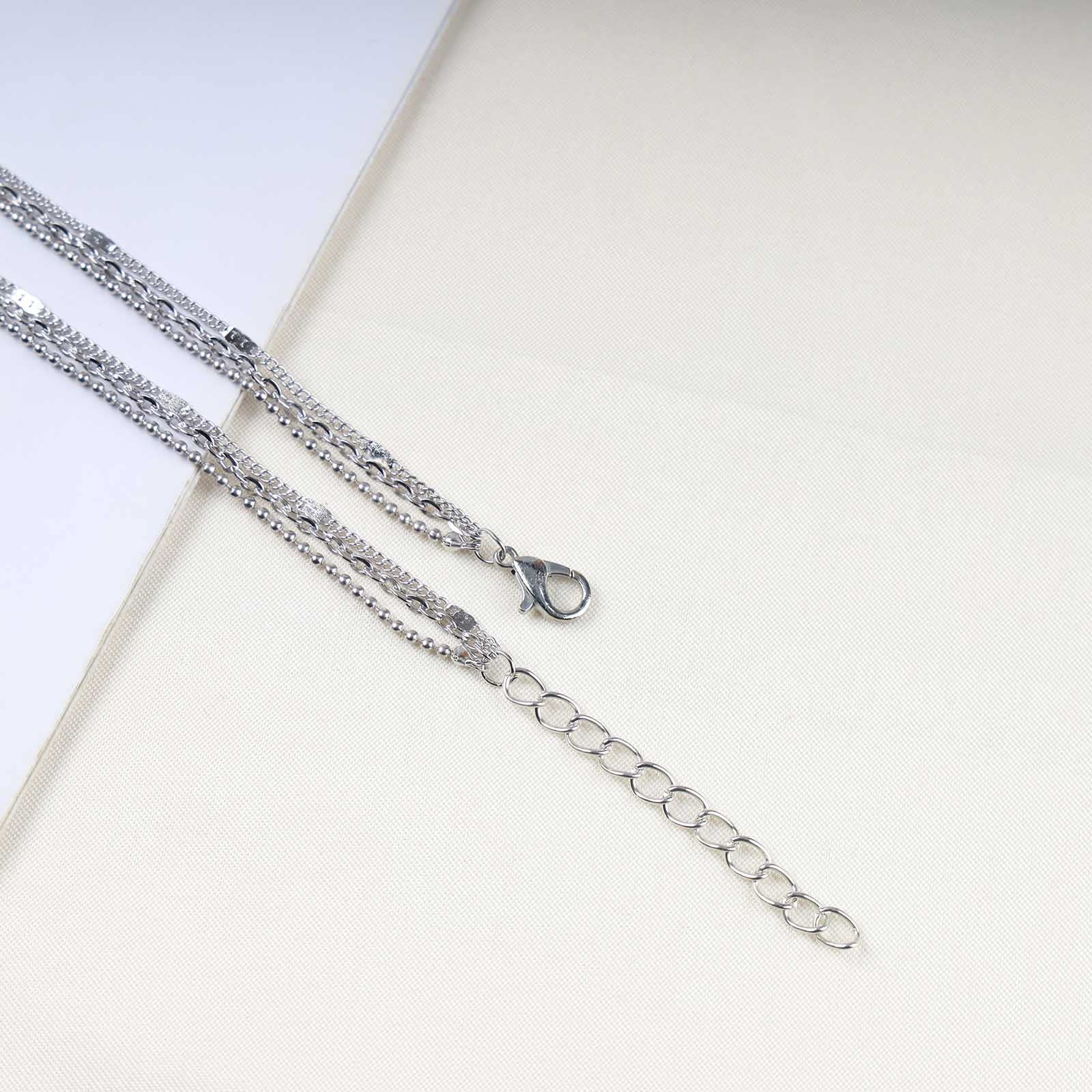 Andelaisi Boho Layered Crystal Choker Necklace - Gold Rhinestone Square Pendant with Sparkling CZ Stones, Vintage Ball Chain for Women | Perfect for Parties, Weddings & Date Nights