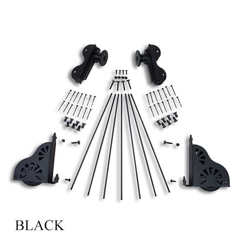 Heavy Duty Braking Rolling Hook Ladder Hardware Kit - Durable Aluminum Alloy Construction for Safe Roof Access, Window Cleaning & Home Maintenance