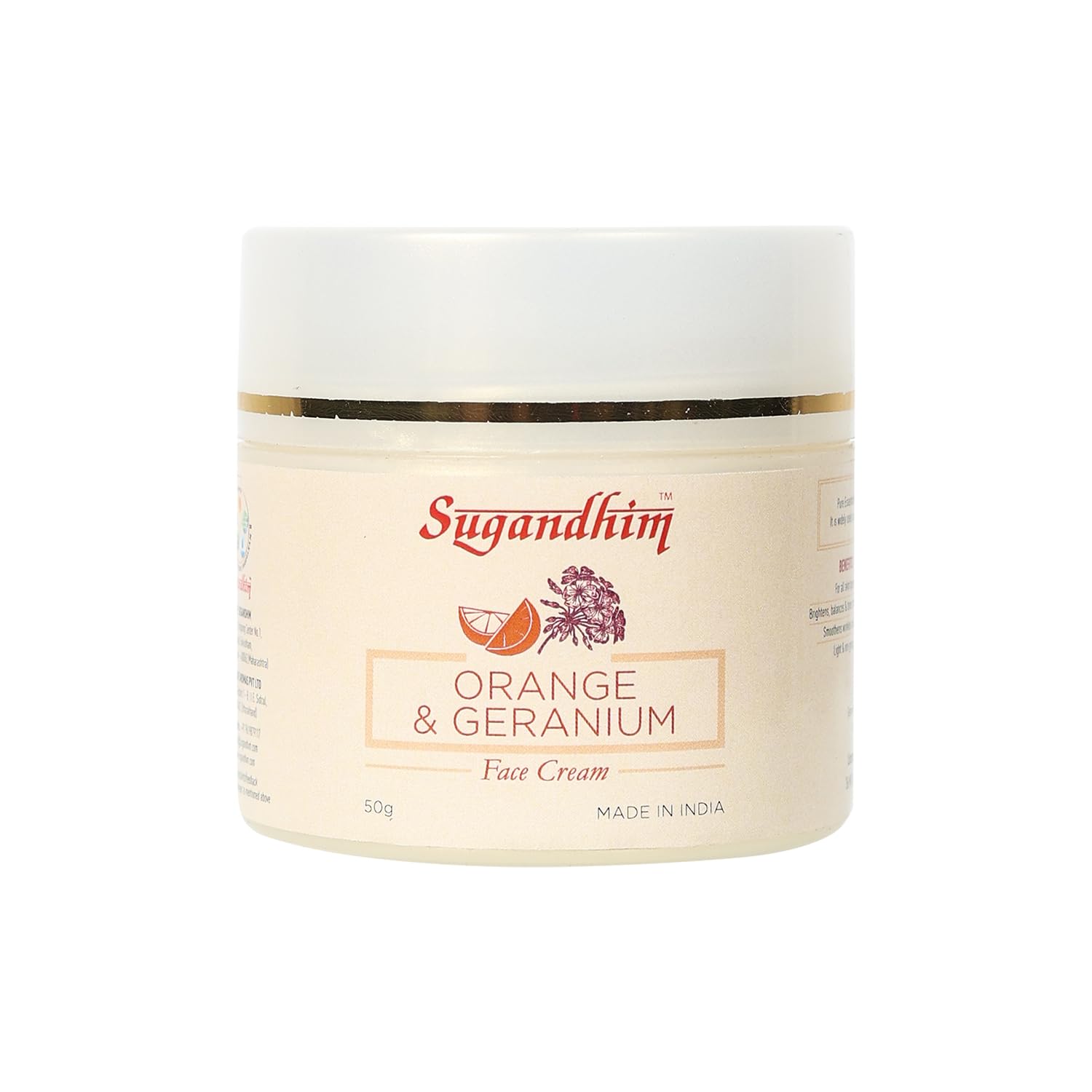 Organic Orange & Geranium Face Cream - 50g | 100% Natural Hydrating Moisturizer with Essential Oils | Anti-Aging, Wrinkle Reduction & Brightening for All Skin Types | Made in India | Perfect for Dry Skin Care Routine & Nighttime Skincare Regimen