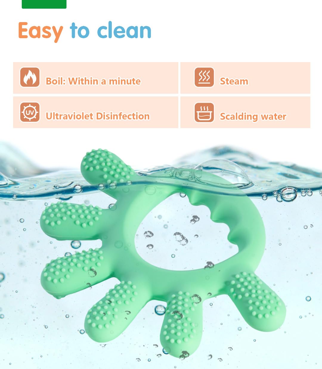 Baby Silicone Teething Toys - Safe for 0-12 Months | Infant Chew Toys for Soothing & Development | Perfect Baby Shower Gift