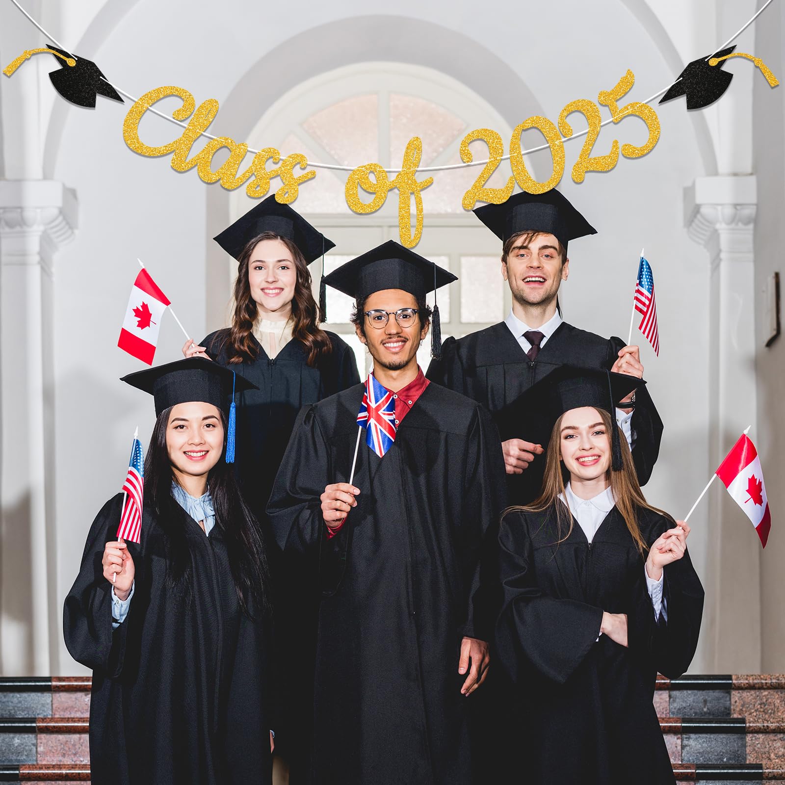 2025 Graduation Banner - Gold Class of 2025 Decorations, Senior High School Graduation Party Supplies, Congrats Grad Sign for Wall Decor | Perfect for Graduation Parties, School Events & Proud Family Celebrations
