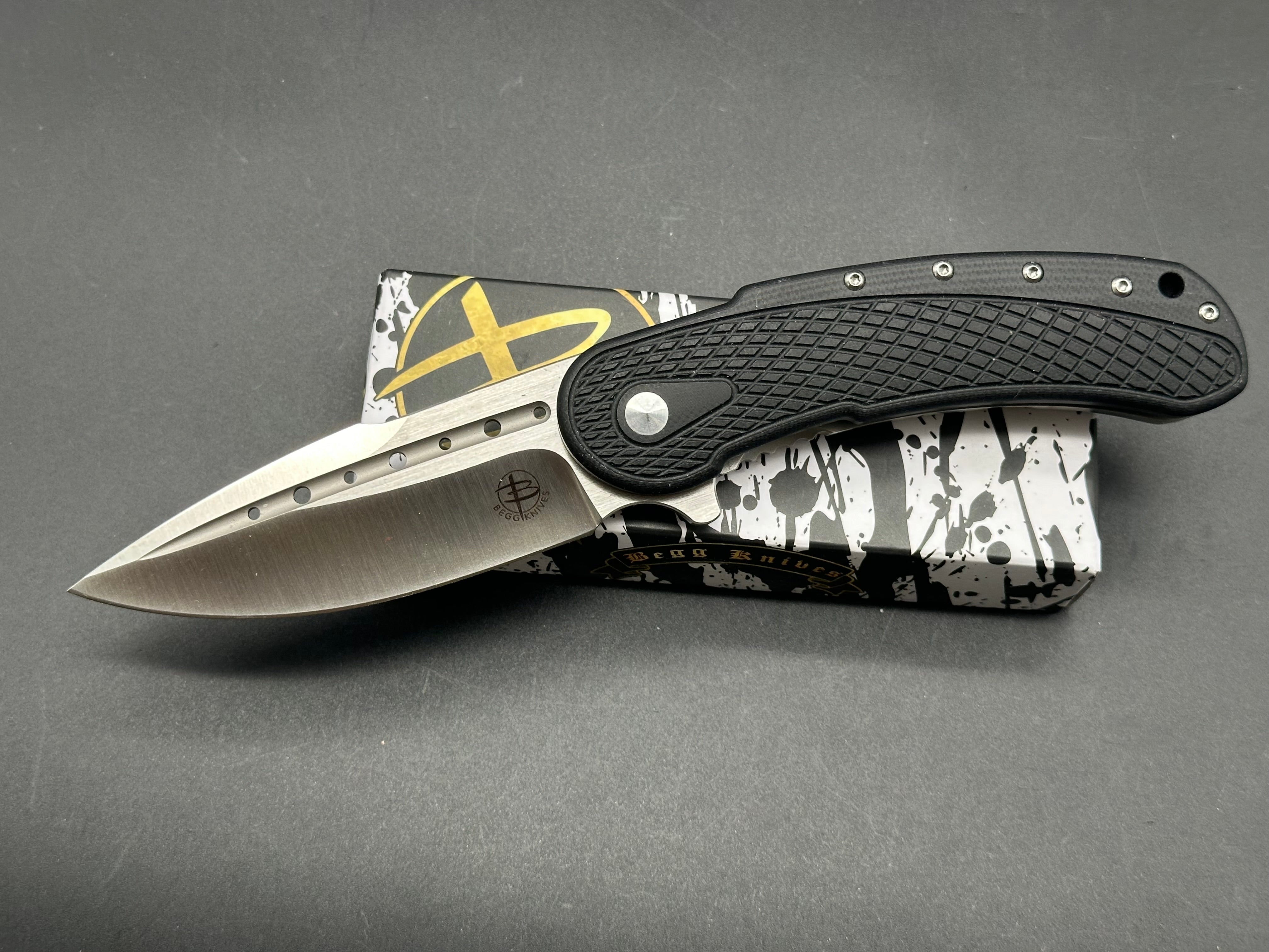 Begg Knives Bodega Frame Lock Folding Knife - Black G10 Handle, 3.5