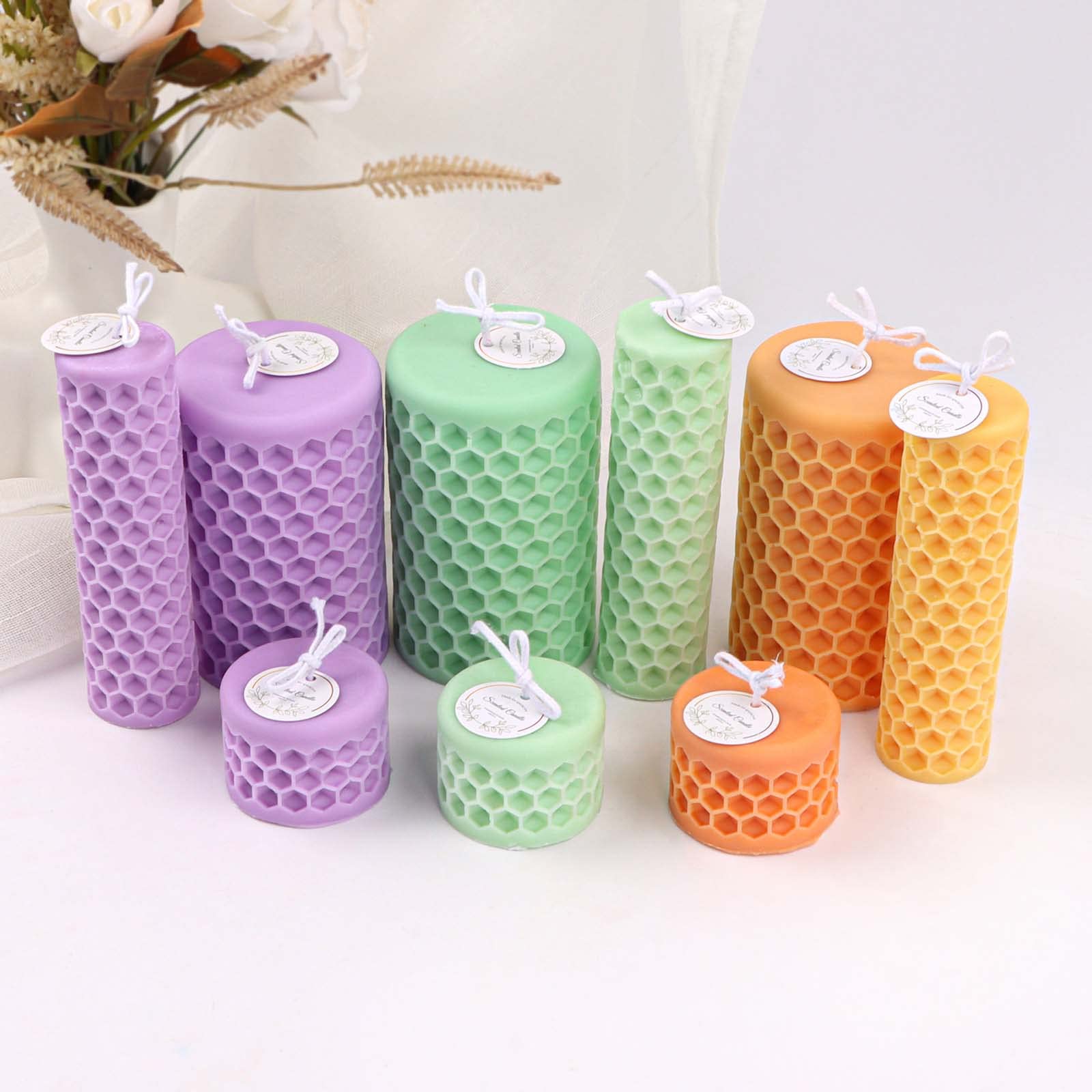 Grainrain 3D Beehive Candle Mold - Honeycomb Silicone Soap & Wax Molds for DIY Candle Making (SXY040) - Perfect for Handmade Candles, Soap Crafting & Home Decor