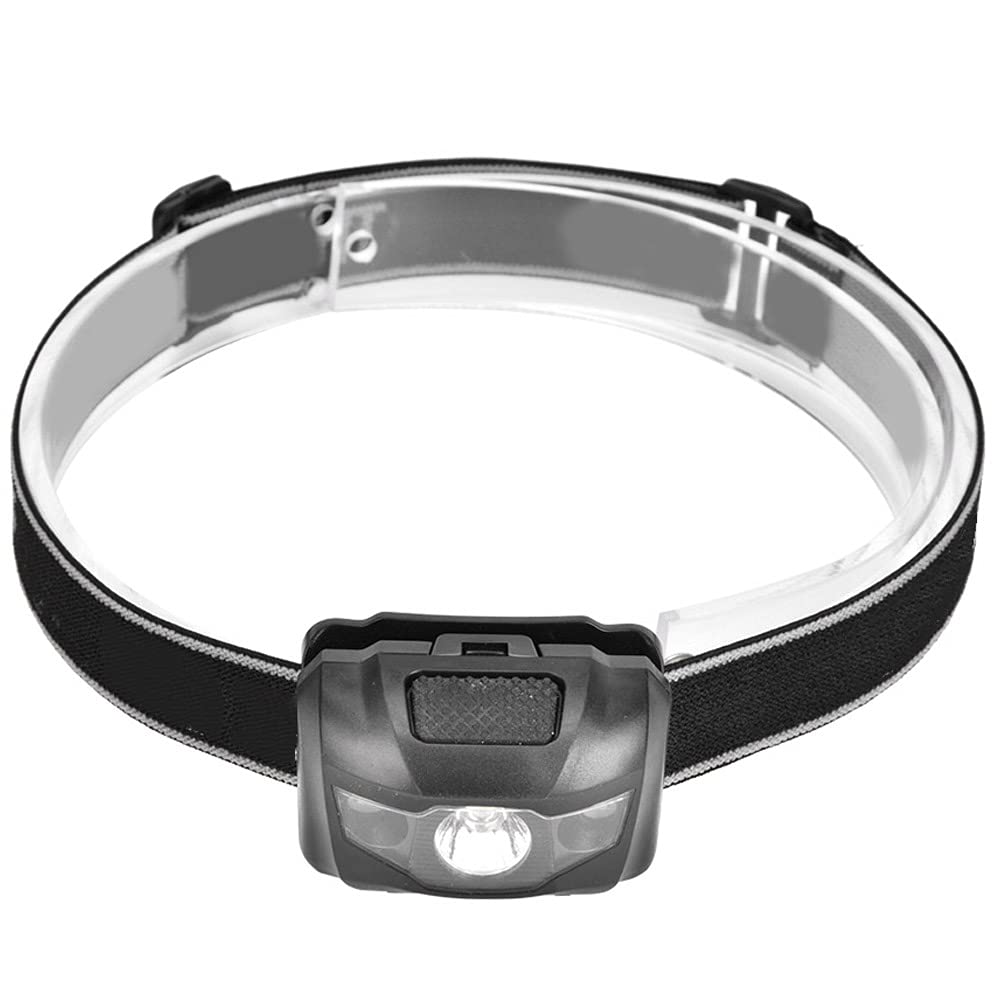 100,000-Hour LED Headlamp - 80LM High Brightness Red & White Light Waterproof Headlight for Mountaineering, Hiking, Fishing, Camping & Outdoor Adventures (Black) | Perfect for Night Fishing, Emergency Lighting & Outdoor Exploration