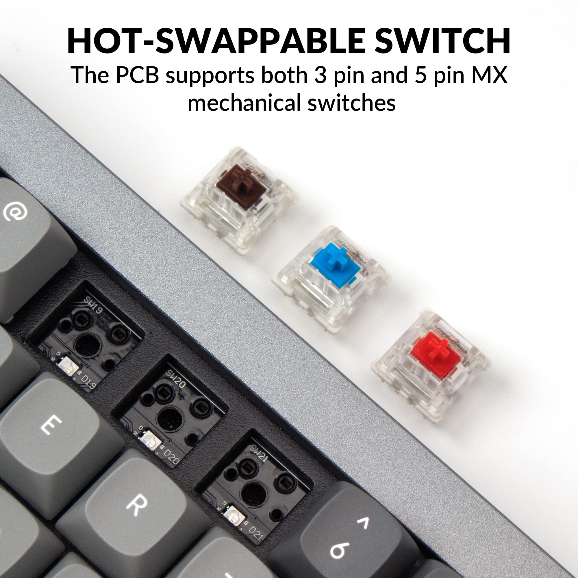 Keychron Q7 70% Wired Custom Mechanical Keyboard - Hot-Swappable Gateron G Pro Blue Switches, QMK/VIA Programmable, Double Gasket Design for Mac/Windows/Linux (Grey) | Perfect for Gaming, Coding & Office Work