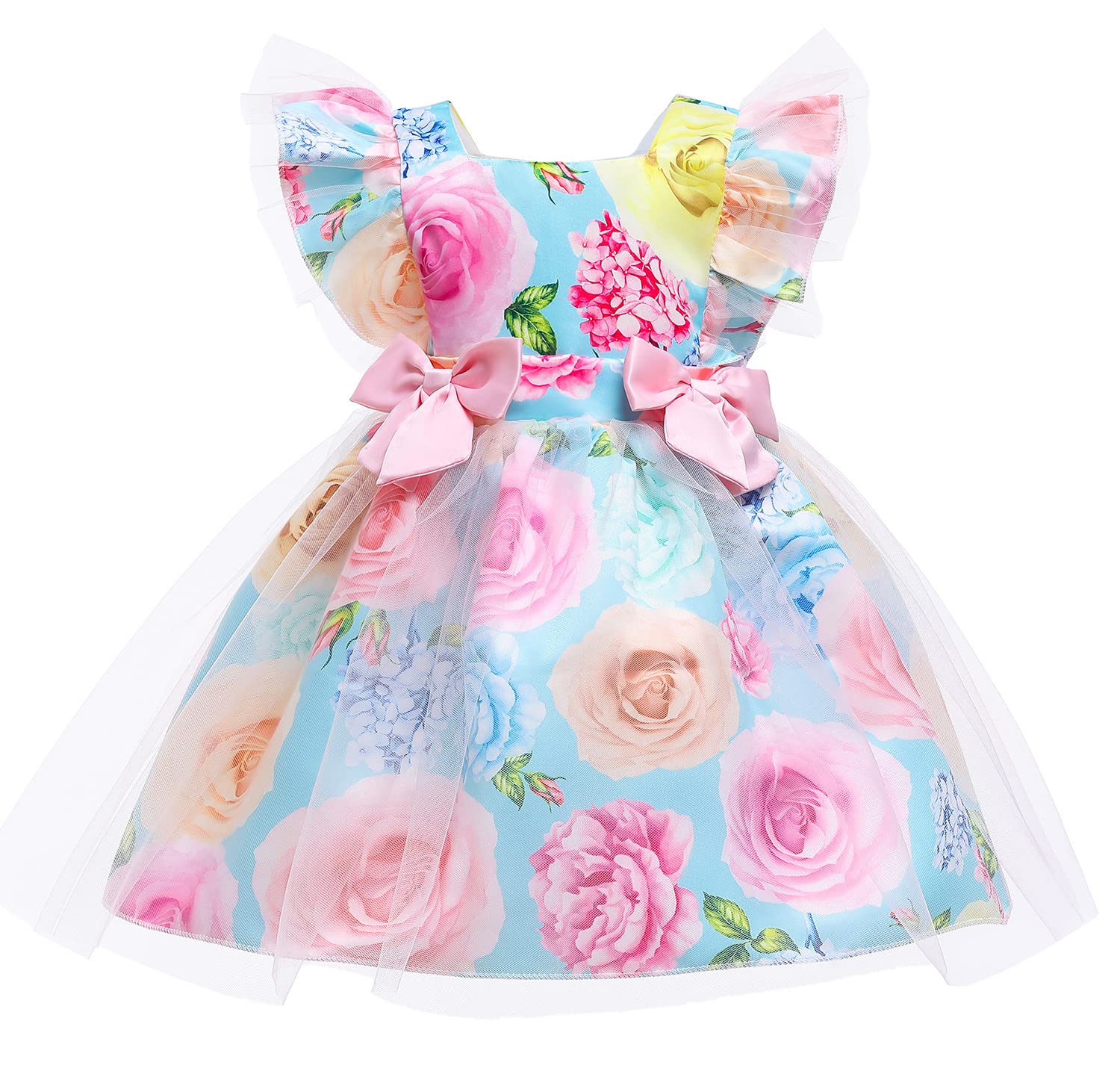 Girls Satin Bow Knot Princess Dress - Cute & Lovely Baby Summer Dress for Toddlers | Perfect for Birthday Parties, Photo Shoots & Special Occasions