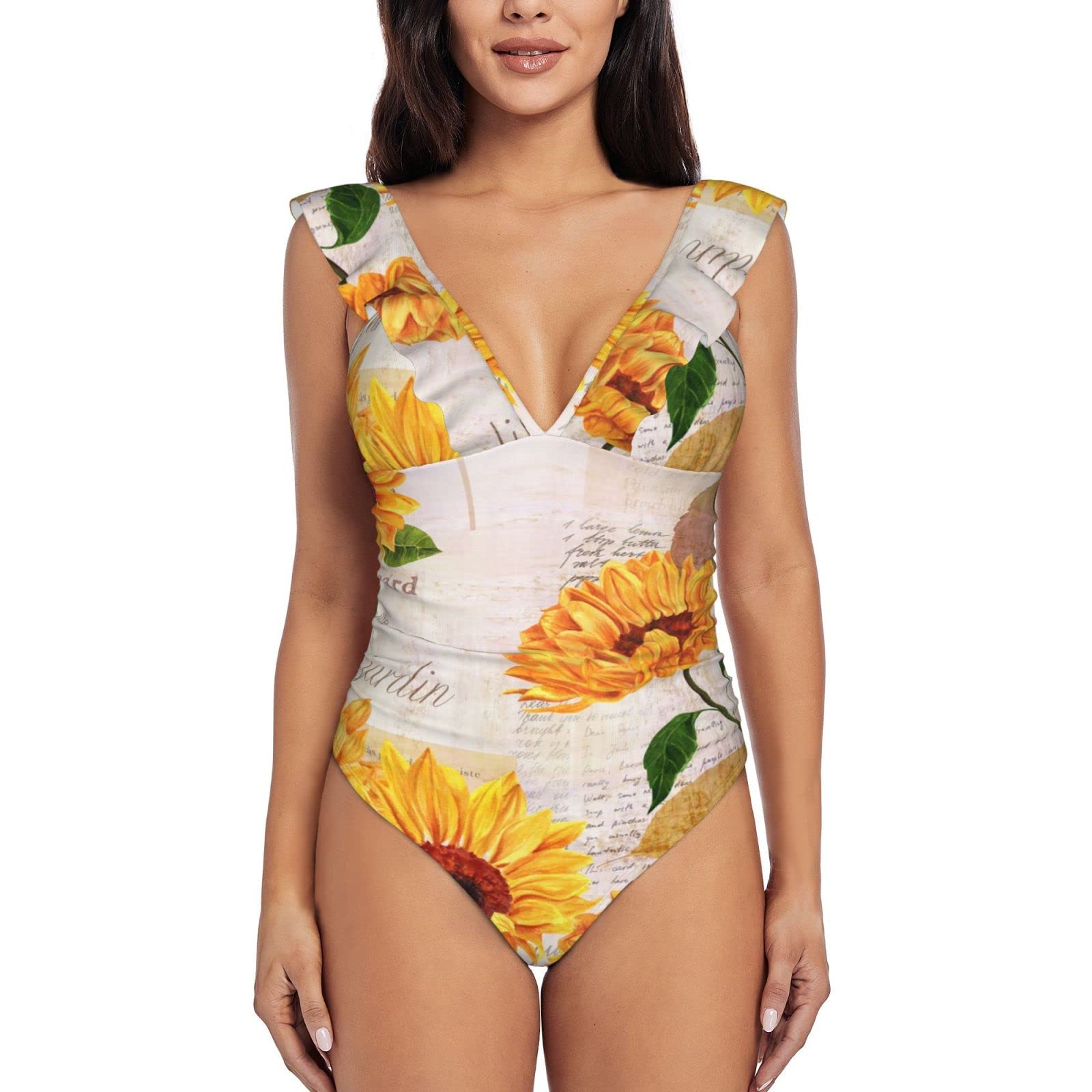 Aiyoolee Women & Girls Ruffled One Piece Swimsuit Tummy Control Bathing Suit - Sexy Bikini for Beach, Pool Party & Summer Vacation