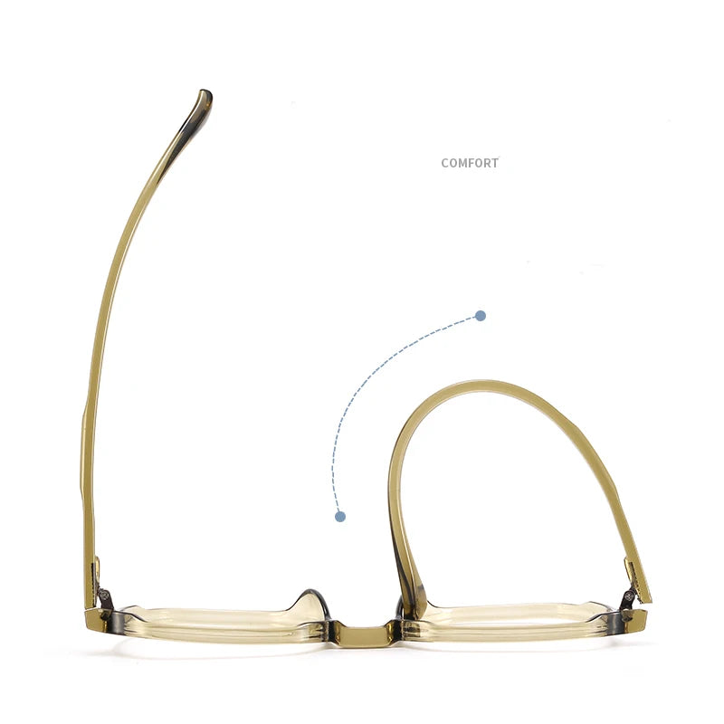 Bclear Unisex Full Rim Polygon TR90 Titanium Eyeglasses Frame 90303 - Lightweight & Durable Glasses for Work, Reading & Fashion