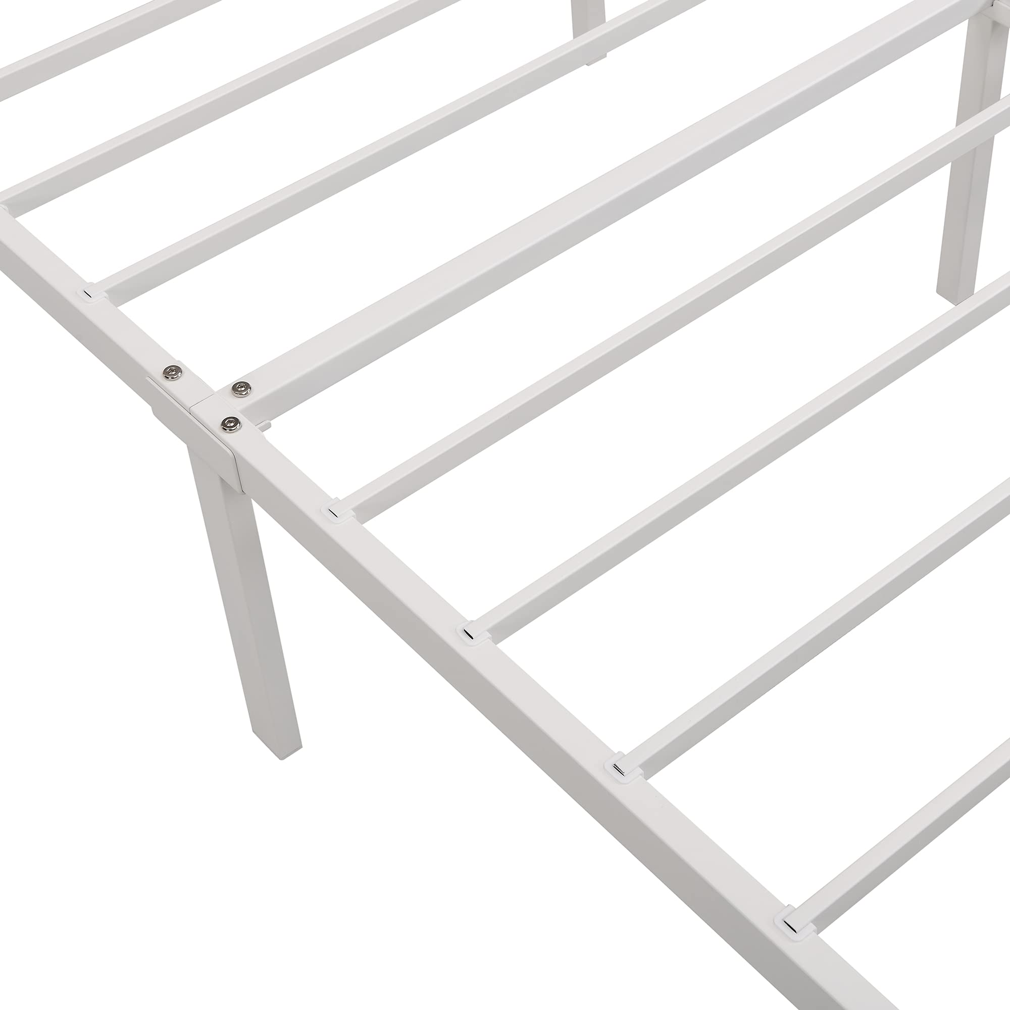 Queen Size Upholstered Platform Bed with Storage Drawer - Sturdy Metal Frame & Slat Support System, No Box Spring Needed, Beige - Perfect for Small Bedrooms, Guest Rooms & Modern Apartments