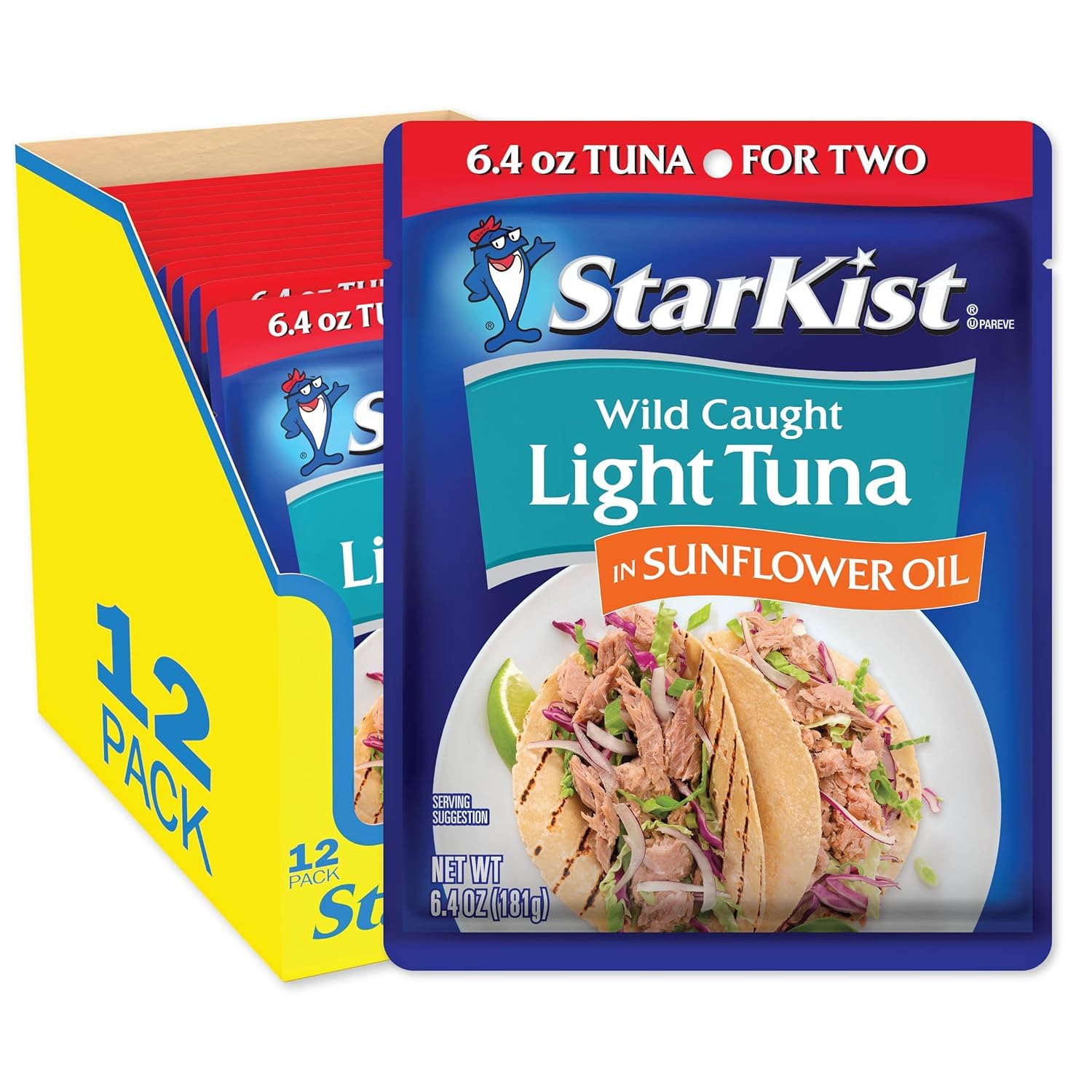 StarKist Chunk Light Tuna in Sunflower Oil - 6.4 Oz (Pack of 12) | High Protein, Low Mercury | Perfect for Salads, Sandwiches & Quick Meals