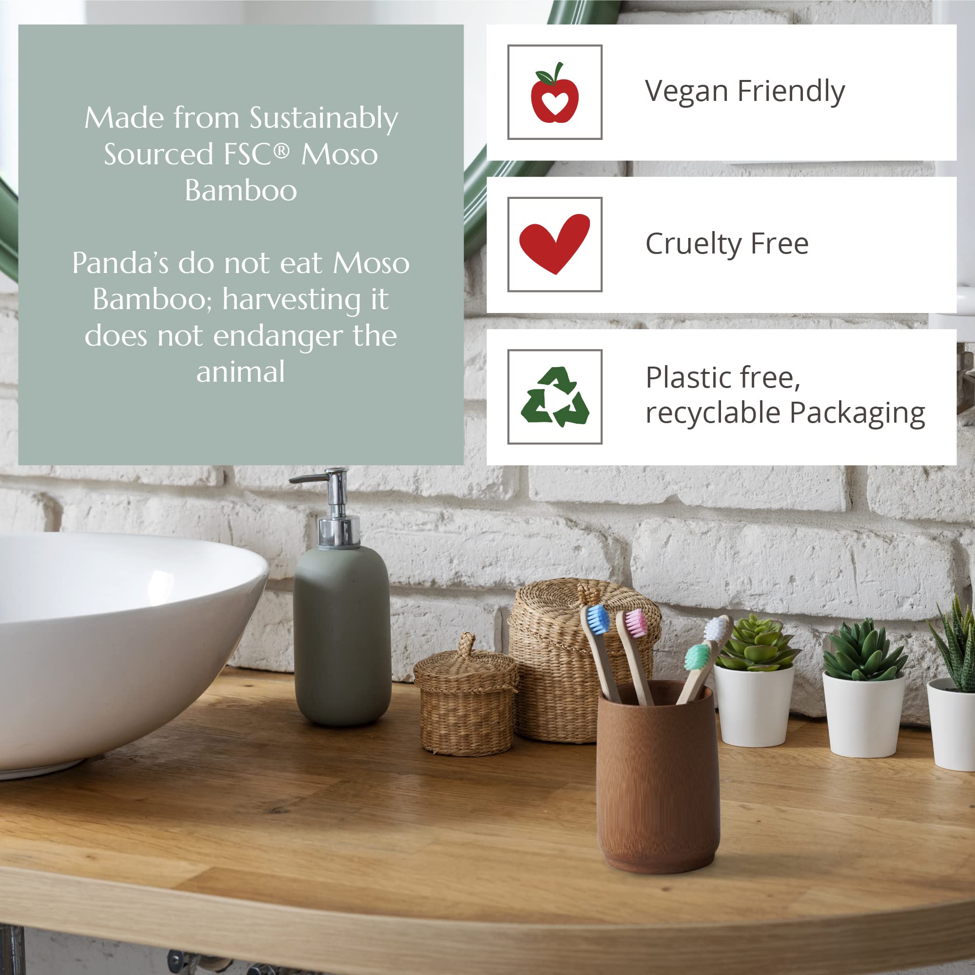 Wild & Stone Organic Baby Bamboo Toothbrushes - 4 Pack Eco-Friendly Soft Bristle Toothbrushes for Kids | 100% Biodegradable Handle | BPA Free & Vegan | Gentle Dental Care for Toddlers & Infants | Perfect for Travel, Home & Eco-Conscious Families