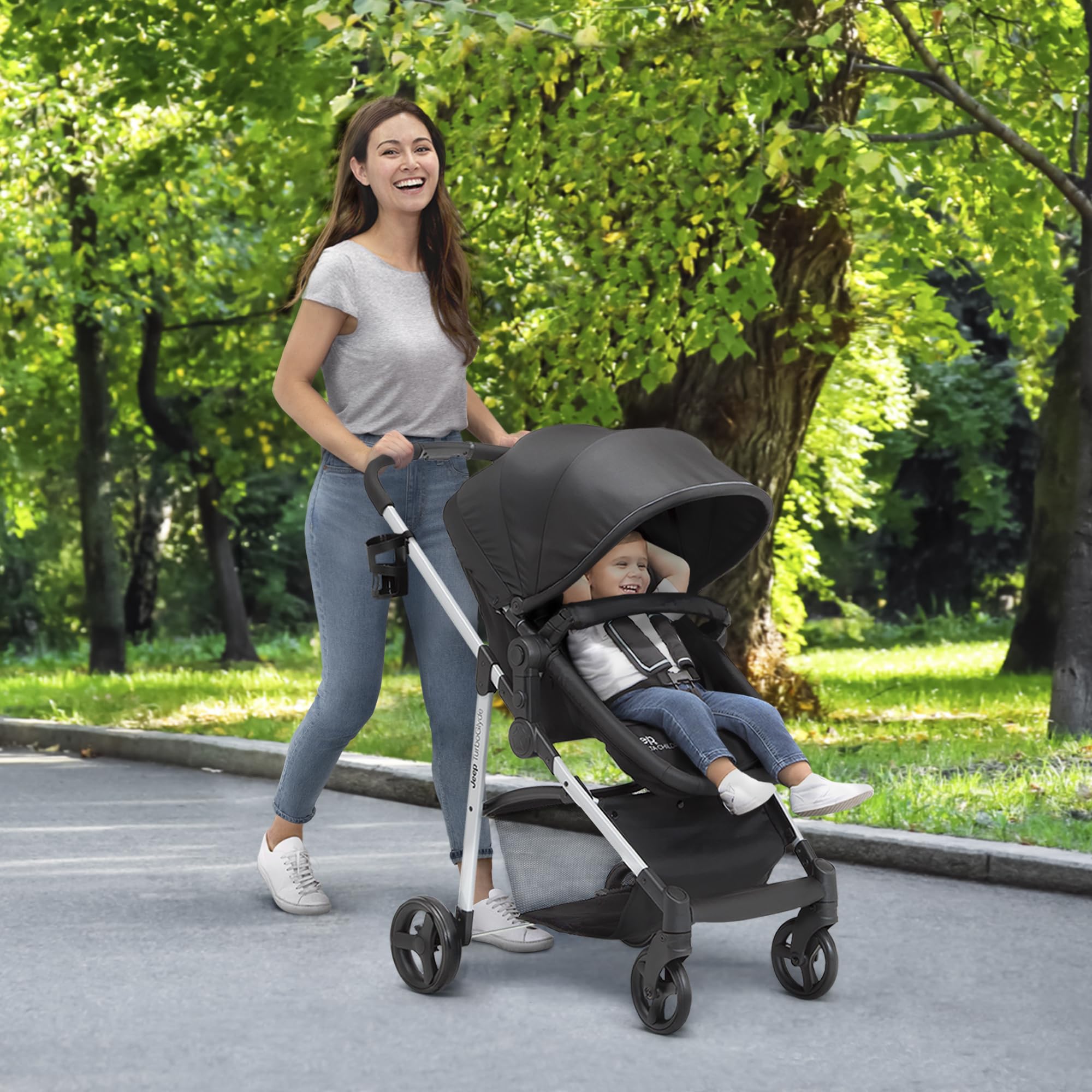Jeep TurboGlyde 3-in-1 Stroller for Baby & Toddler - Lightweight Travel System with Car Seat, Bassinet & Stroller Modes - Perfect for Shopping, Travel & Daily Walks