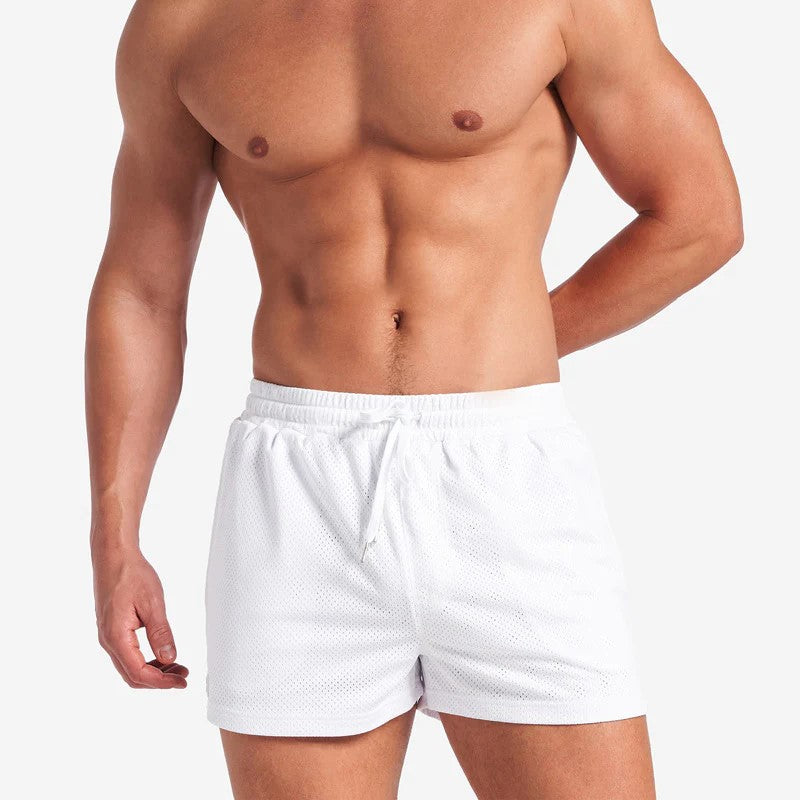 Teamm8 S.S.C 3 Mesh Short White - Breathable Athletic Shorts for Men, Running, Gym & Workout - Lightweight Quick-Dry Sports Shorts for Training & Casual Wear
