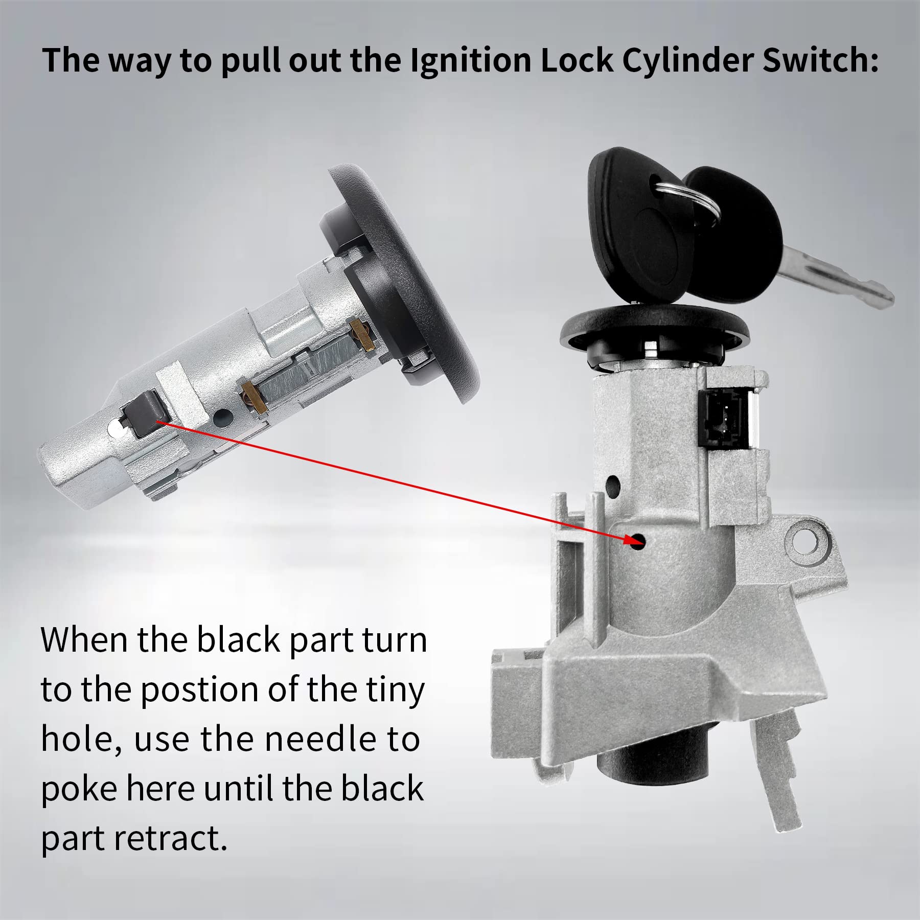 Ignition Assembly Replacement for 2003-2007 Chevy Cadillac GMC H2 | Lock Cylinder Switch & Housing Starter Switch | Compatible with Part# US-312L 924-713 924-715 | Perfect for Car Repair & Engine Maintenance