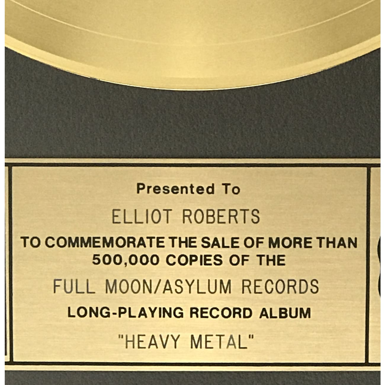 Heavy Metal 1981 Original Motion Picture Soundtrack - RIAA Certified Gold Album Award - Perfect for Movie Collectors & 80s Music Fans