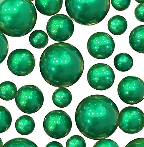 20 Pack Green Pearls - No Hole Jumbo & Assorted Sizes Vase Filler Decorations for Floating, Centerpieces, Wedding & Home Decor - Bulk Vase Pearls for Floral Arrangements, Table Scatter, DIY Crafts