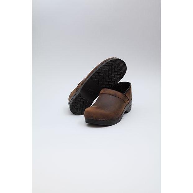 DANSKO Professional Men's Clogs - Antique Brown Leather Slip-Resistant Work Shoes for Nurses, Chefs & Healthcare Workers