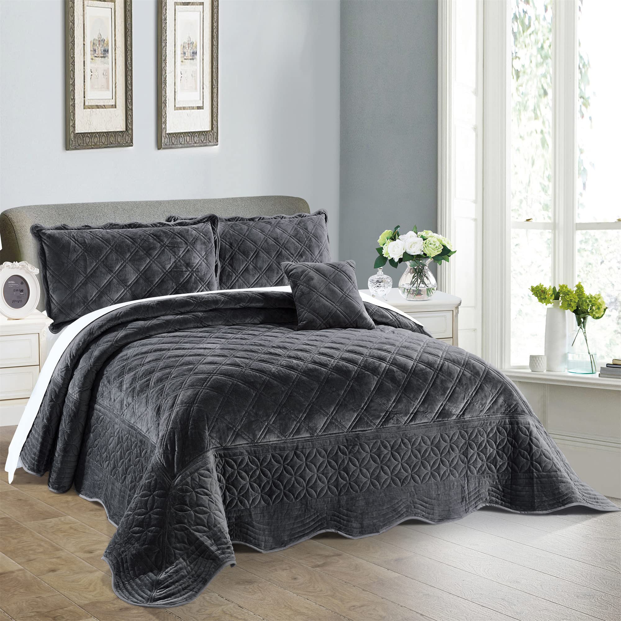 Super Soft Microplush 4-Piece Queen Bedspread Set – 110