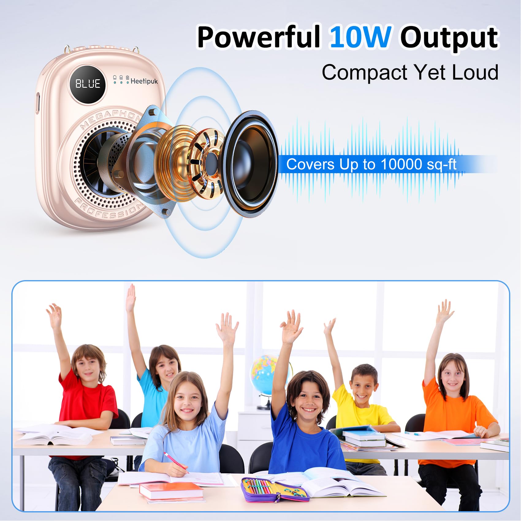 Portable Voice Amplifier with Wired Microphone & Speaker - Bluetooth 5.0 PA System for Teachers, Tour Guides, Coaches, Yoga & Fitness Instructors - Includes Headset Mic, TF Card Support - Pink | Ideal for Classroom Teaching, Outdoor Tours, Gym Instructions & Public Speaking