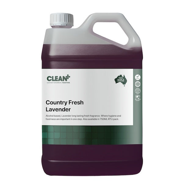 Clean Plus Country Fresh Lavender Air Freshener & Sanitizer Spray - Eliminate Odors & Disinfect for Home, Office, Car & Bathroom Use