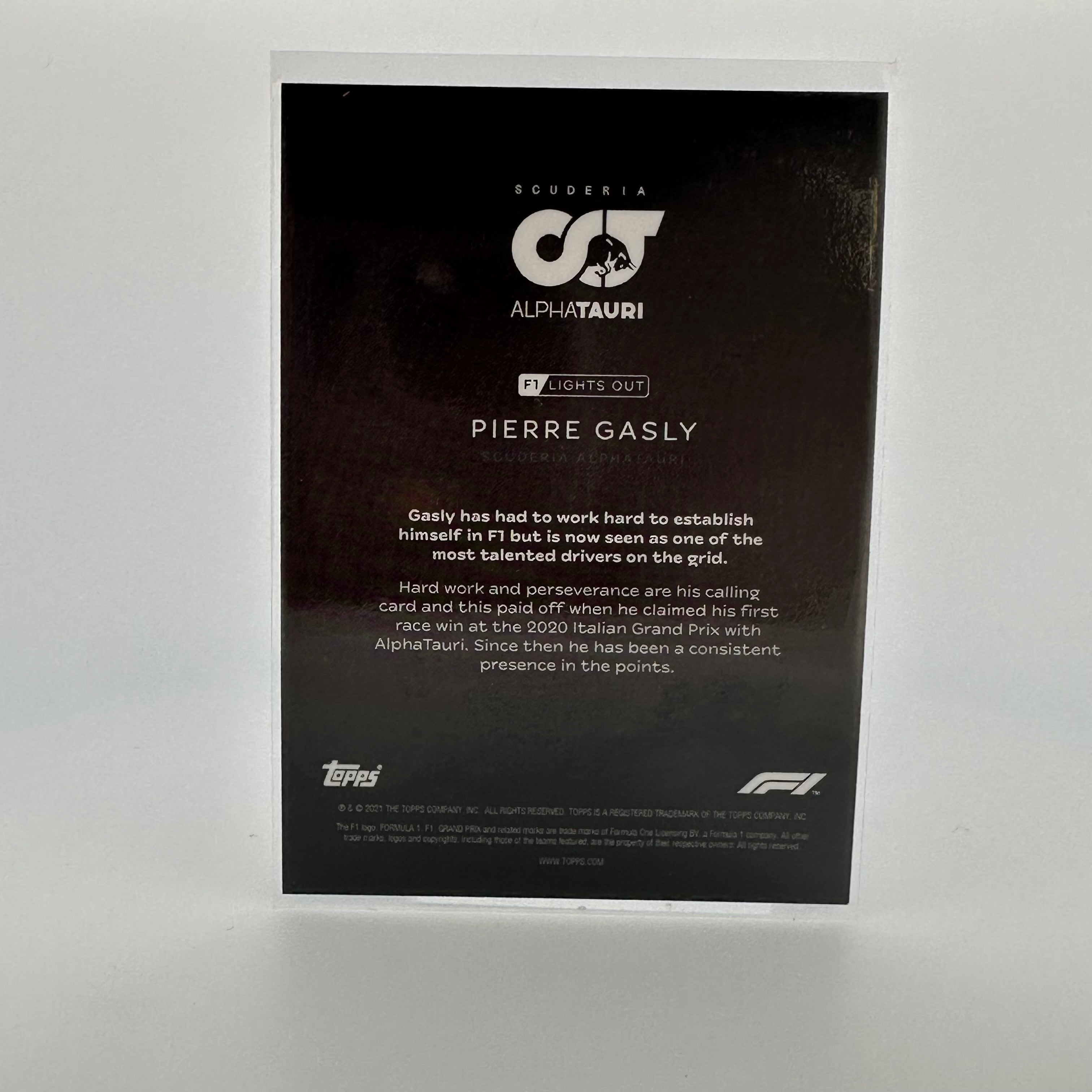 Pierre Gasly 09/50 F1 Racing Driver Aqua Parallel Collectible Card - Perfect for F1 Fans, Sports Memorabilia Collectors, and Trading Card Enthusiasts