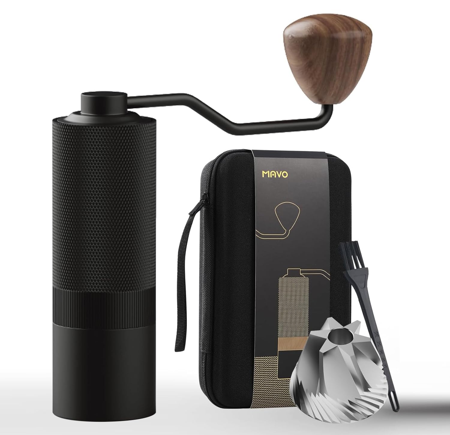 Premium Wizard 2 Manual Coffee Grinder - Stainless Steel Conical Burr, Adjustable Settings, Double Bearing for Fast & Even Grinding - Perfect for Espresso, French Press, Travel & Camping (20g Capacity)