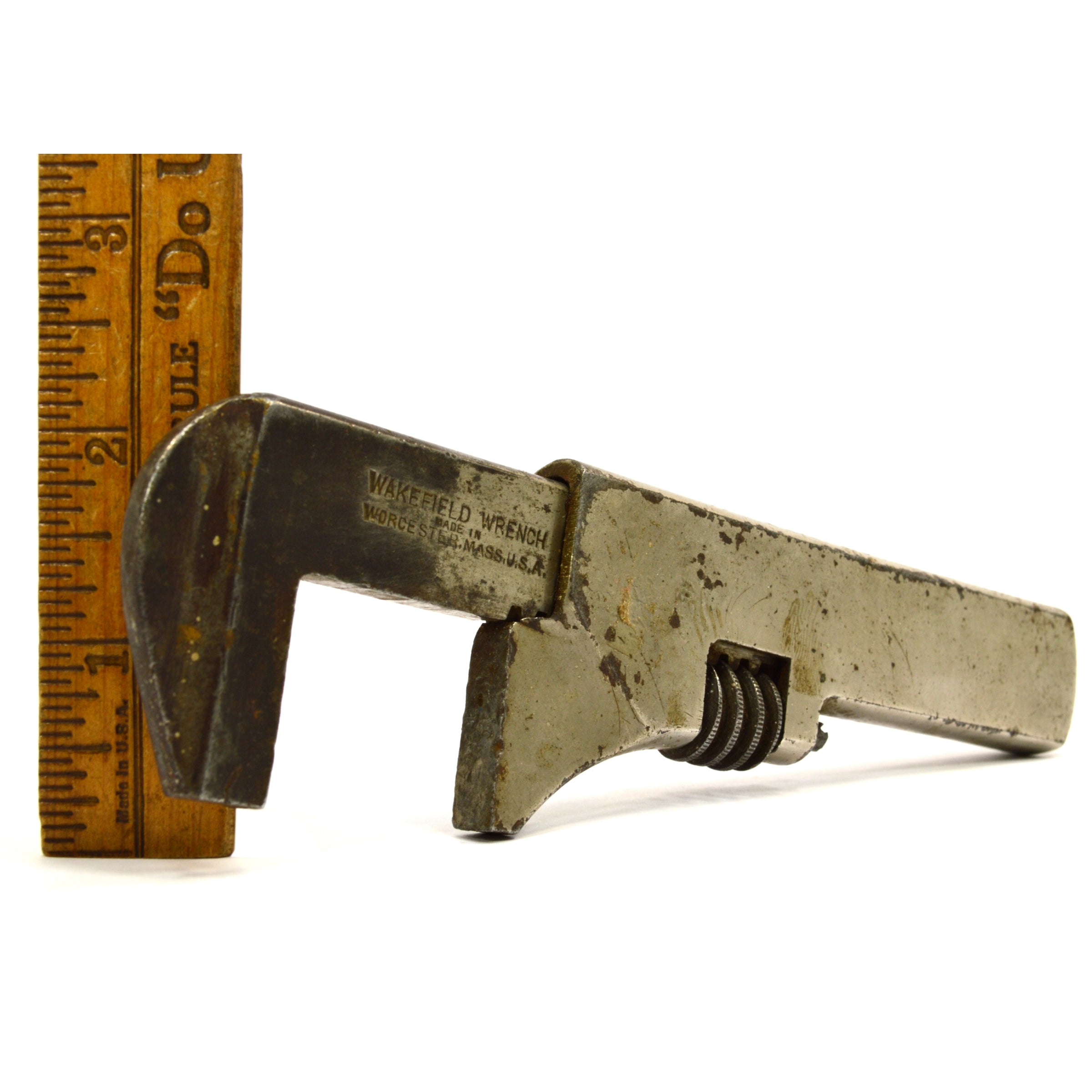 Antique WAKEFIELD NO. 7 Nickel Plated Nut Monkey Wrench 5.75