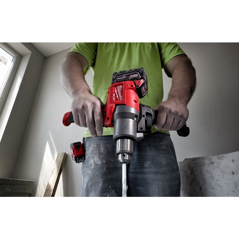 M18 FUEL 18V Brushless Cordless Mud Mixer with 180° Handle Kit - Powerful Lithium-Ion Battery for Drywall, Concrete & Plaster Mixing - Ideal for Construction & DIY Projects