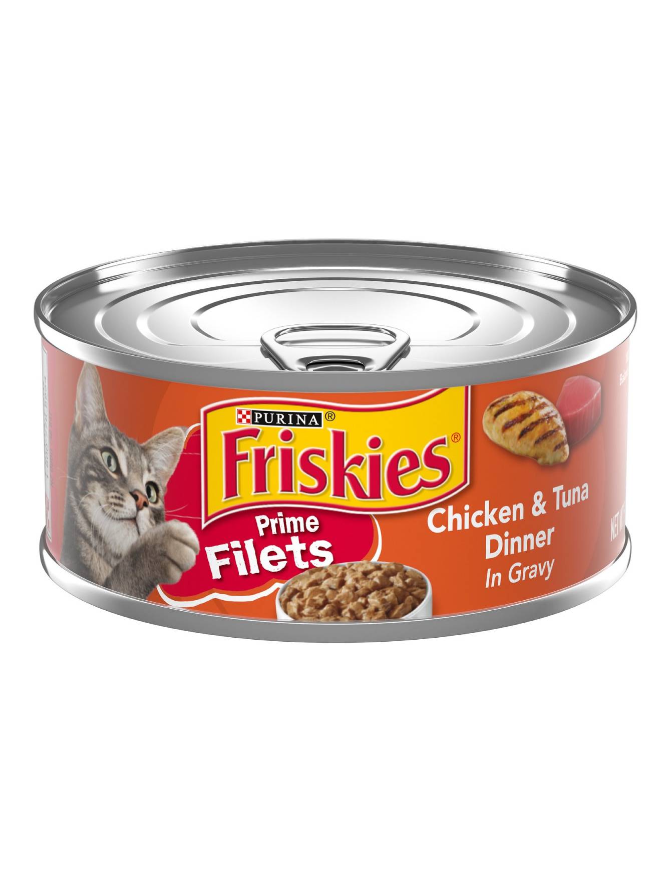 Friskies Prime Filets Chicken Canned Cat Food 156g - Grain-Free Wet Cat Food for Adult & Senior Cats - Perfect for Mealtime, Travel & Feeding Picky Eaters