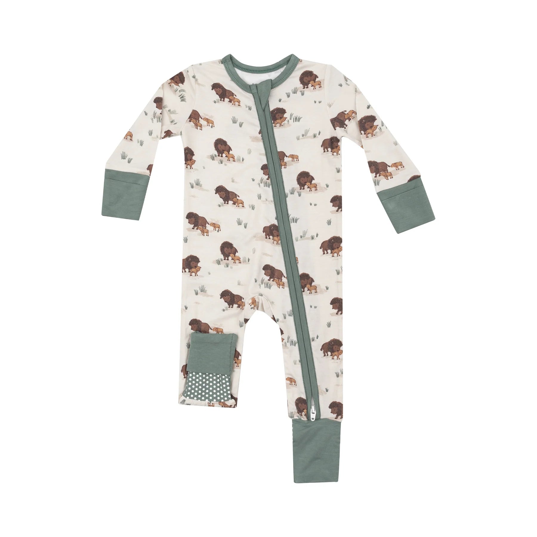 Bison Family Zipper Romper - Soft & Comfortable Baby Jumpsuit with Easy Zipper Closure for Boys & Girls | Perfect for Playtime, Outings & Family Photos