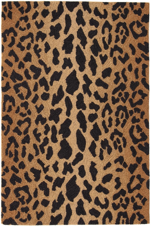 Dash & Albert Leopard Print Hand-Hooked Wool Rug - Soft & Durable Area Rug for Living Room, Bedroom, or Nursery Decor