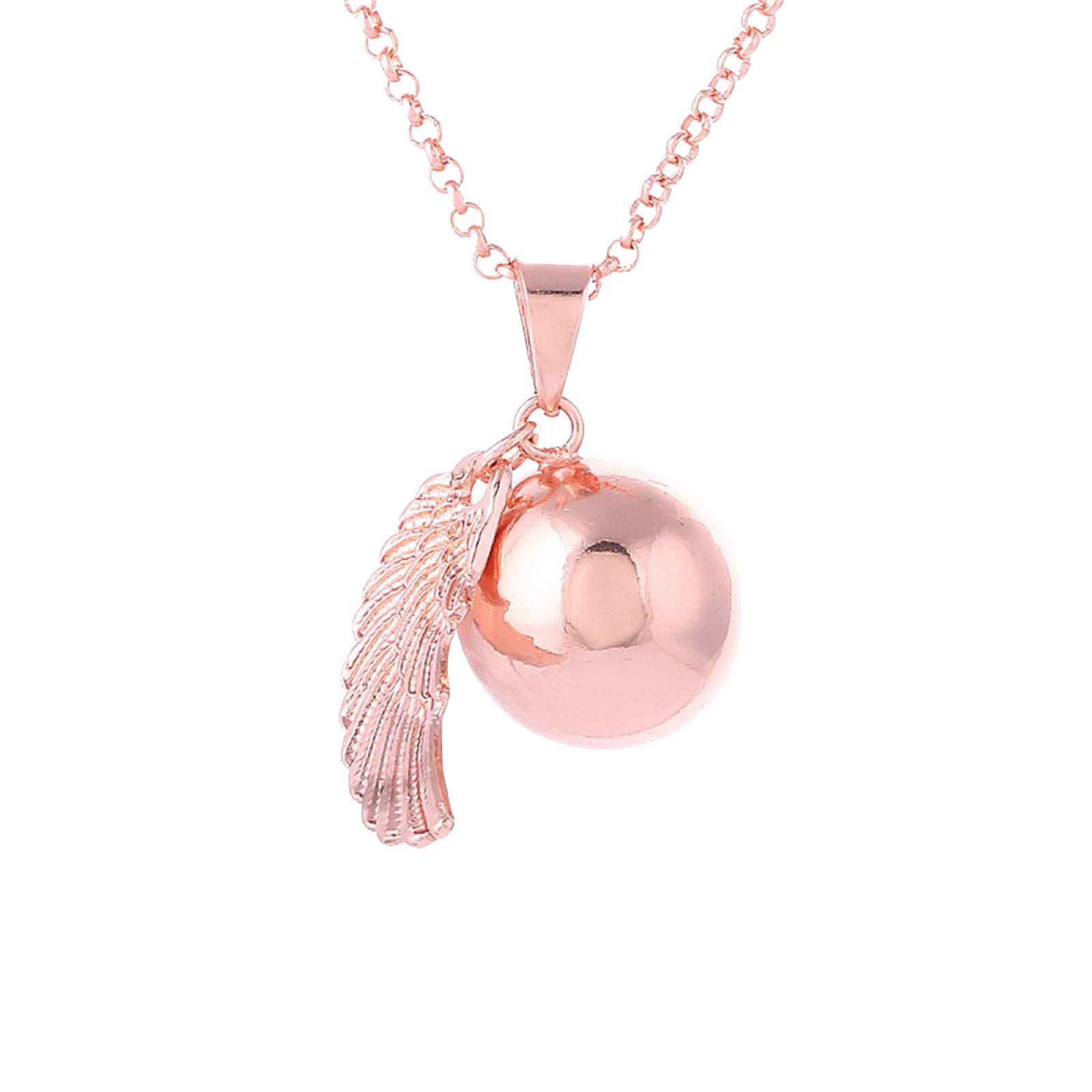 Hammered Wing Bell Necklace for Women - Angel & Baby Theme Birth Education Jewelry - Perfect for Maternity Gifts, Baby Showers, and Parenting Classes
