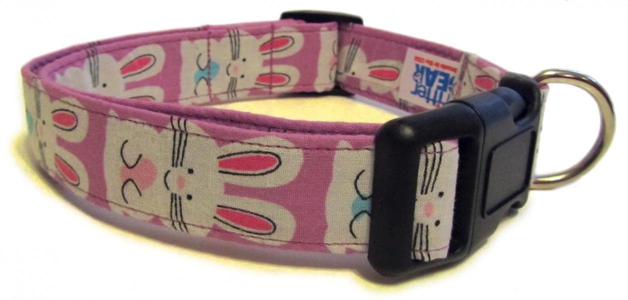 Adjustable Dog Collar with Easter Bunny Design - Handmade in USA | Perfect for Easter Pet Photos & Spring Walks