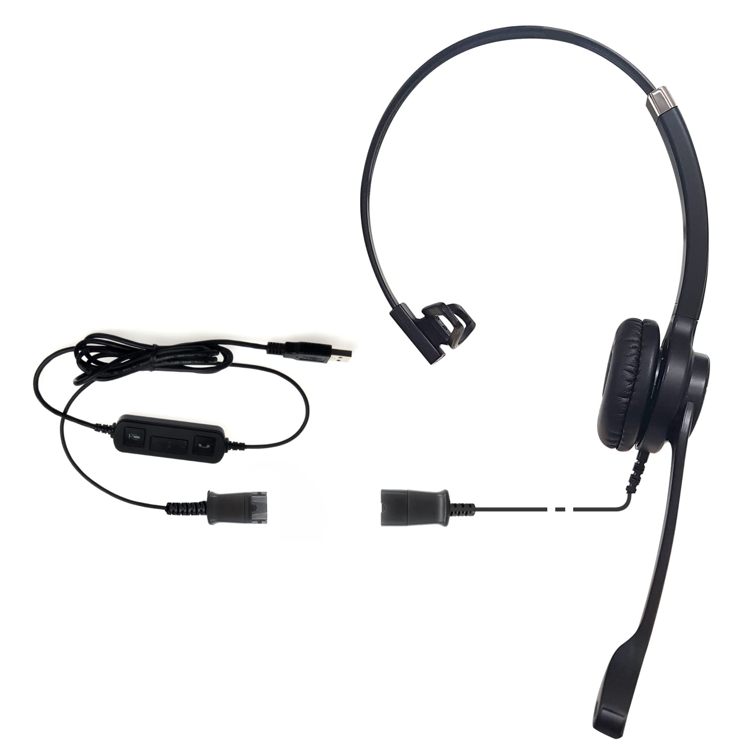 IPD IPH-250 USB Headset with Noise Cancelling Microphone for Office & Call Center - Compatible with Skype, Microsoft Teams, Cisco Jabber, Avaya One-X - Perfect for Remote Work & Online Meetings