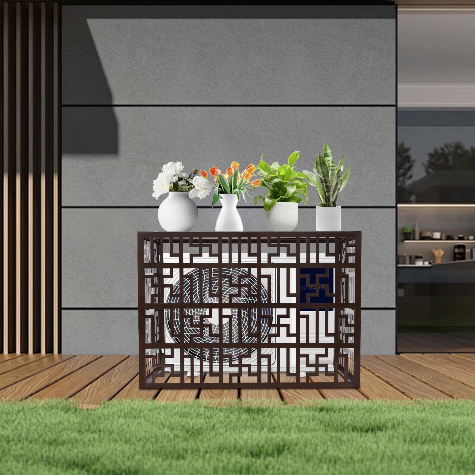 4-Panel Aluminum AC Fence Screen - 37