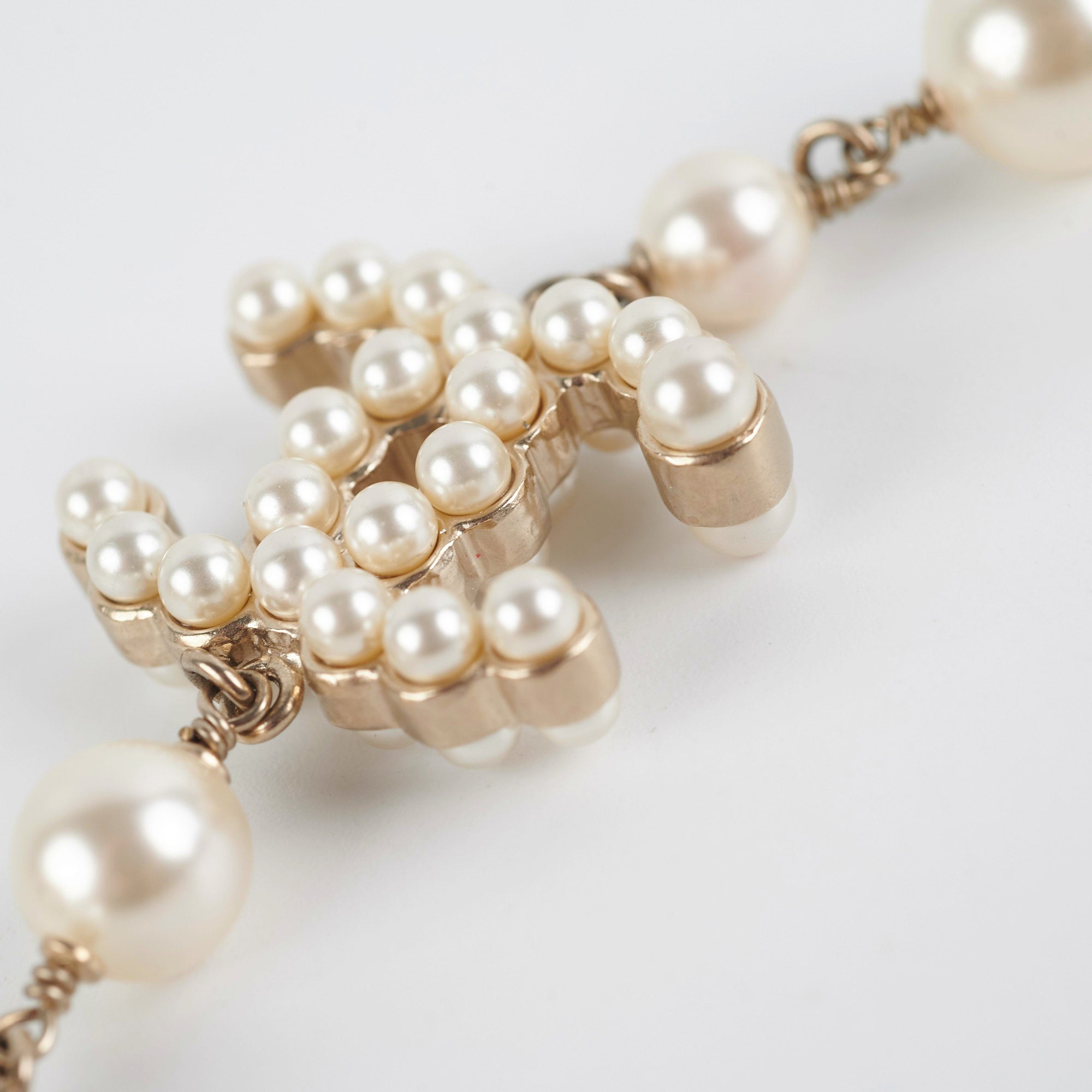 Chanel Inspired Pearl Long Necklace - Elegant Costume Jewelry for Women - Perfect for Parties, Weddings & Evening Events
