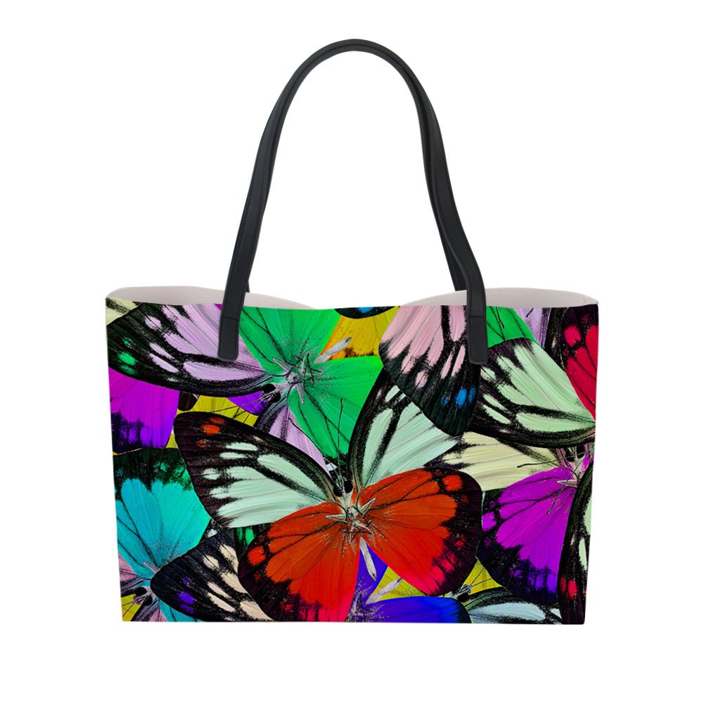Stylish Butterfly Print Large Tote Bag for Women - Spacious Travel Shoulder Bag with Cute Design | Perfect for Beach, Shopping & Daily Commute
