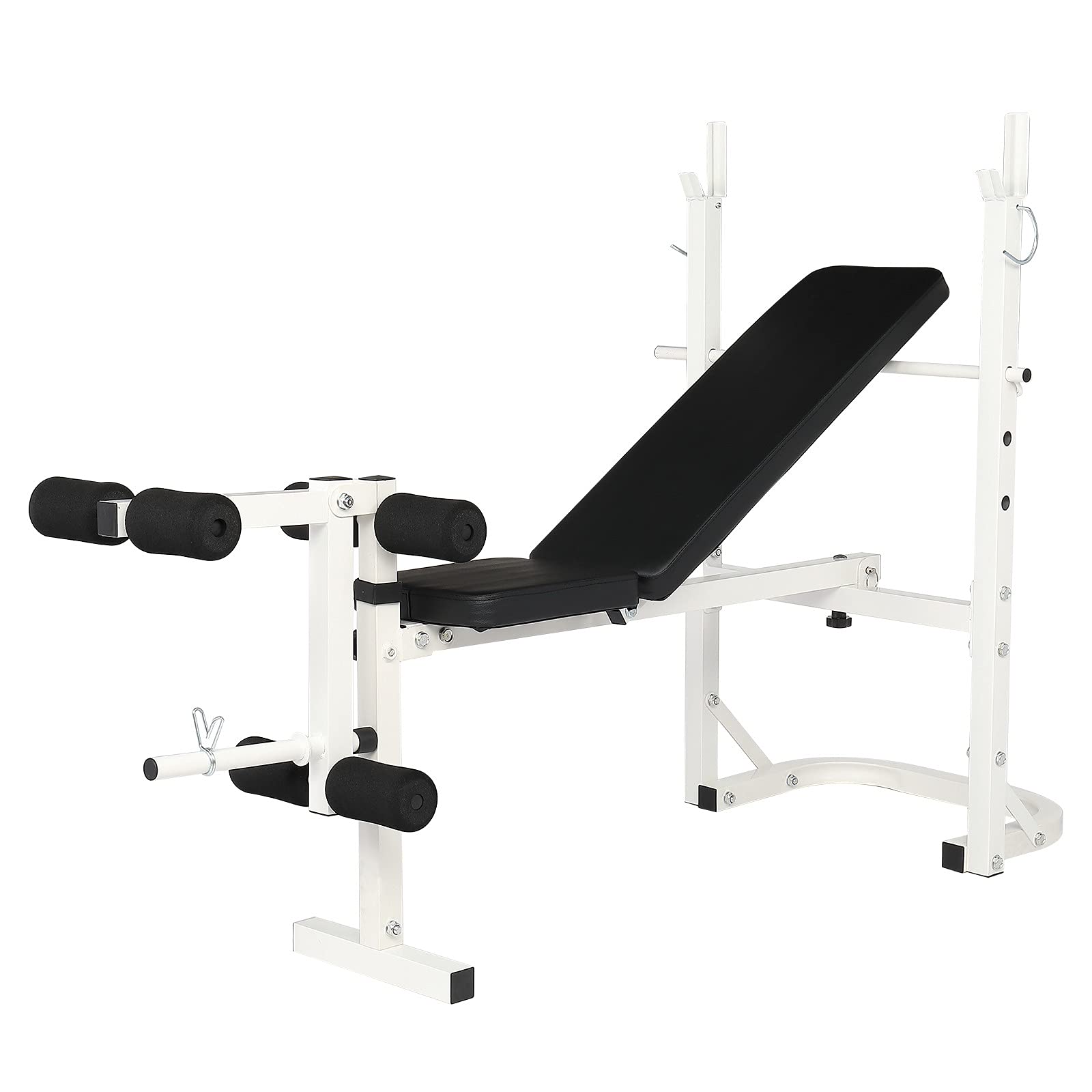 NC Iron Adjustable Weight Bench White - Multifunctional Home Gym Equipment for Strength Training, Olympic Weightlifting & Fitness - Perfect for Home, Office & Gym Workouts