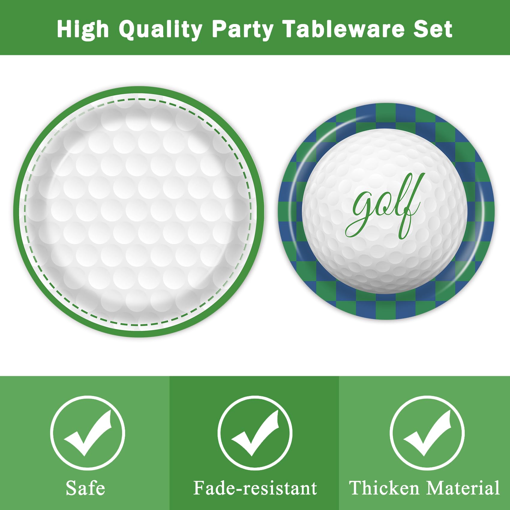 96 Pcs Golf-Themed Paper Plates & Napkins Set - Birthday Party Decorations, Golf Tournament Supplies, Baby Shower & Sports Theme Party Essentials