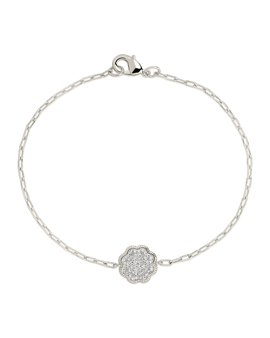 Raemy CZ Rose Petal Station Bracelet - Elegant Cubic Zirconia Rose Flower Charm Bracelet for Women, Perfect for Weddings, Anniversaries & Romantic Date Nights