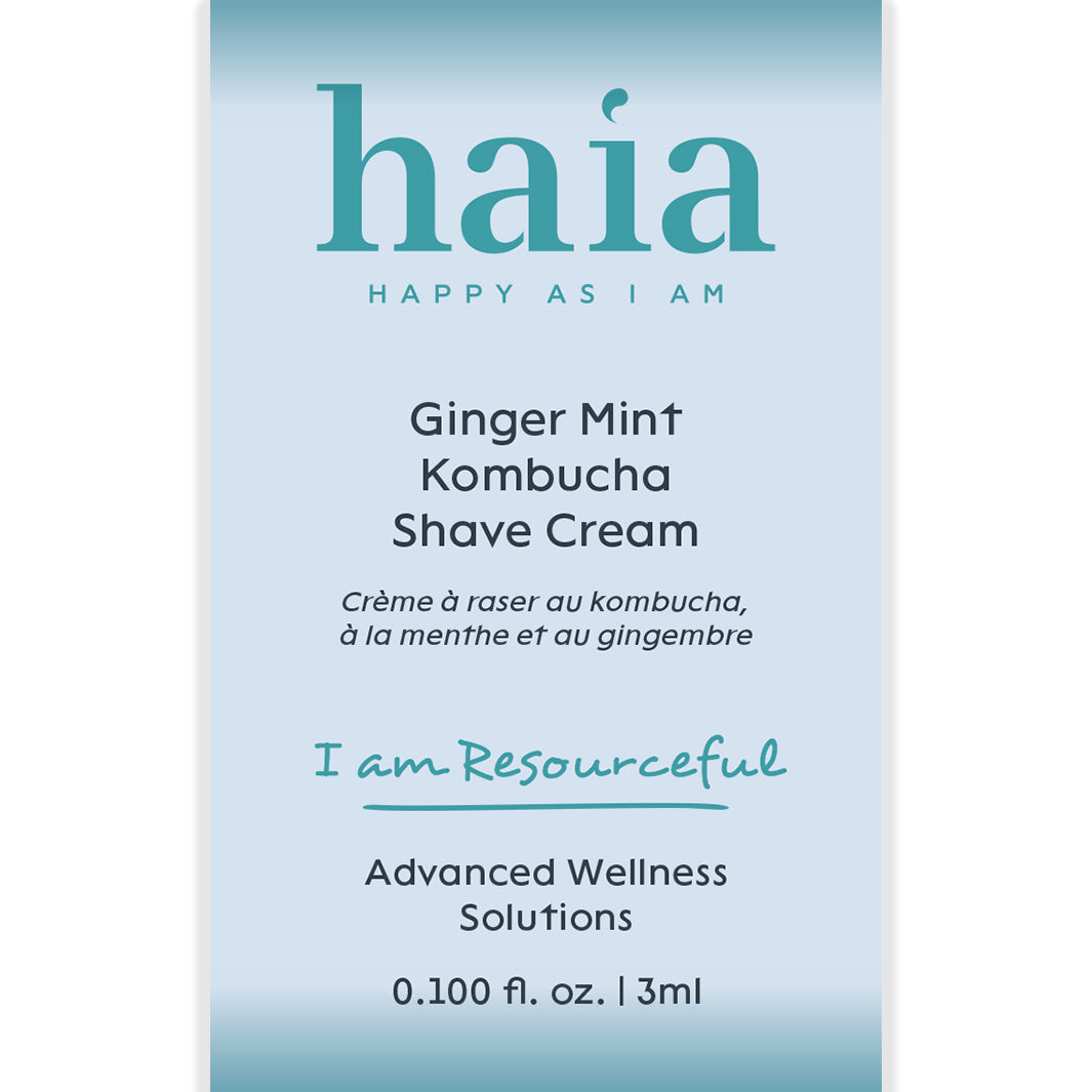 Haia Resourceful Ginger Mint Kombucha Shave Cream for Men - Organic Soothing Shaving Cream for Sensitive Skin - Perfect for Daily Shaving Routine & Post-Shave Care