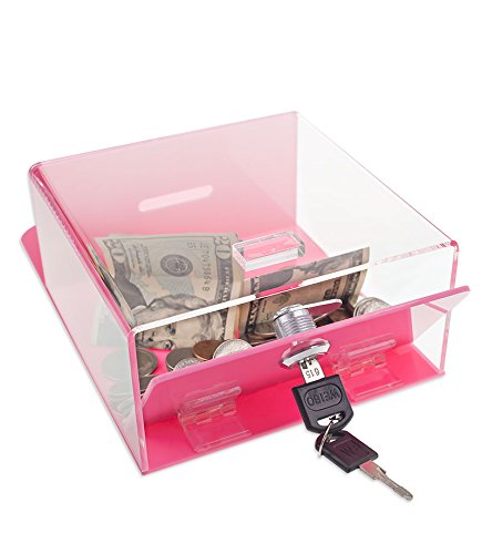 SOURCEONE.ORG Deluxe Clear Acrylic Donation Box - Ticket Collection Box with Counter Top & Wall Mount - Perfect for Retail Stores, Restaurants, Charity Events & Fundraisers