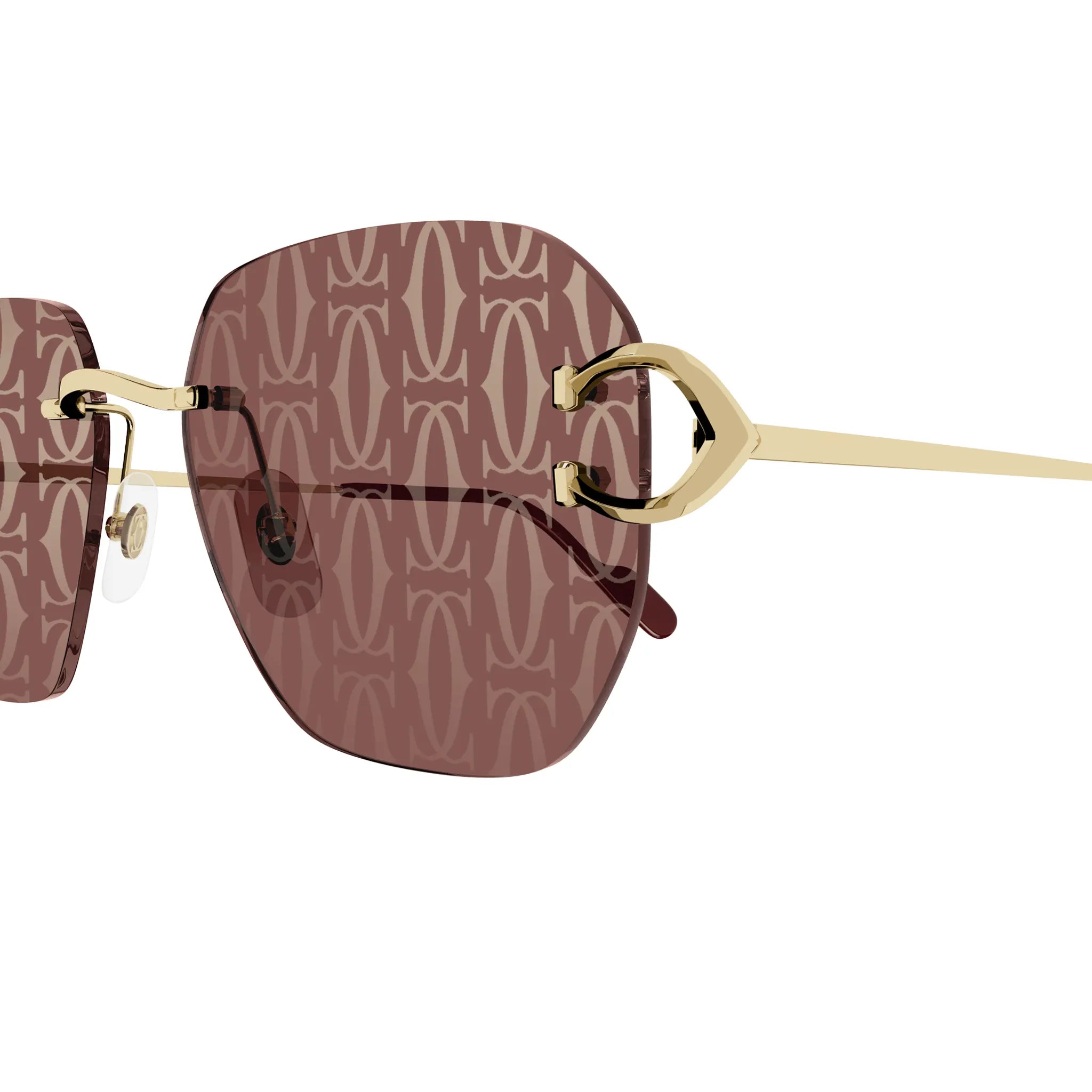 Cartier CT0394S 003 Gold Red Aviator Sunglasses for Women - Luxury Polarized UV Protection - Perfect for Beach, Driving & Fashion Accessories