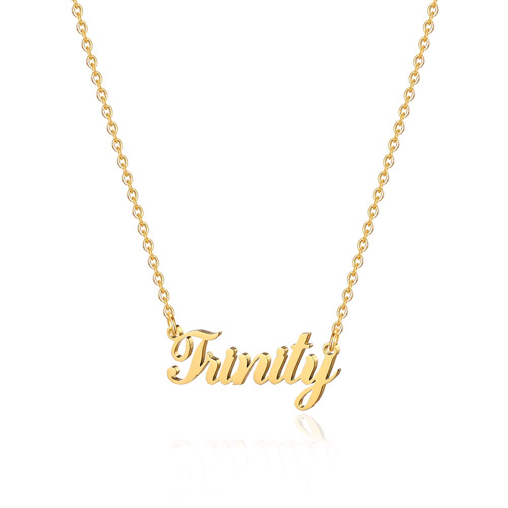 Personalized 18K Gold Plated Name Necklace for Women, Girls, Teens - Custom Monogram Necklace with Engraved Name - Perfect Gift for Birthdays, Anniversaries & Special Occasions
