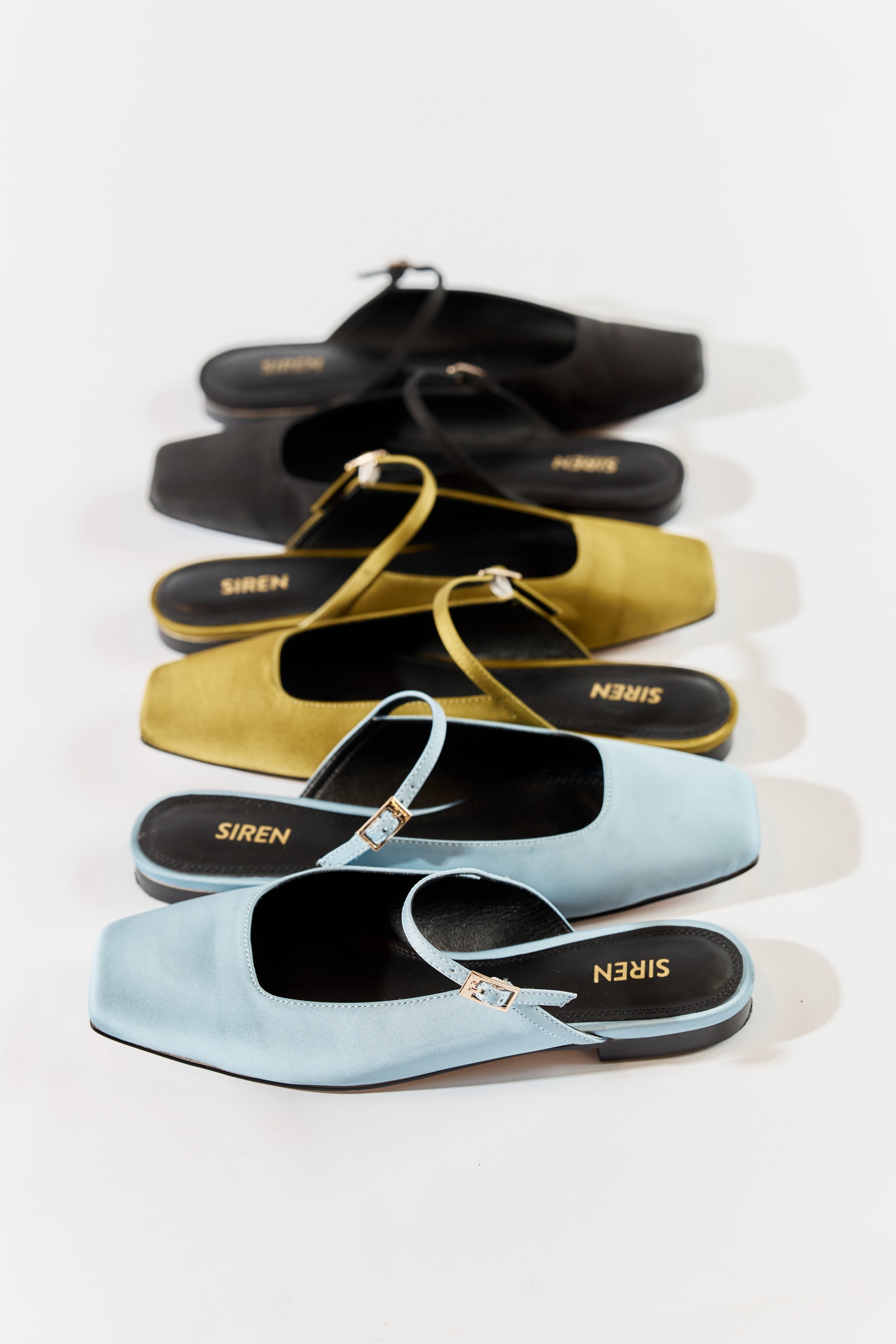 Xanthe Mary Jane Mules for Women - Blue Satin Slip-On Shoes | Comfortable & Stylish | Perfect for Casual Wear, Office, and Special Occasions