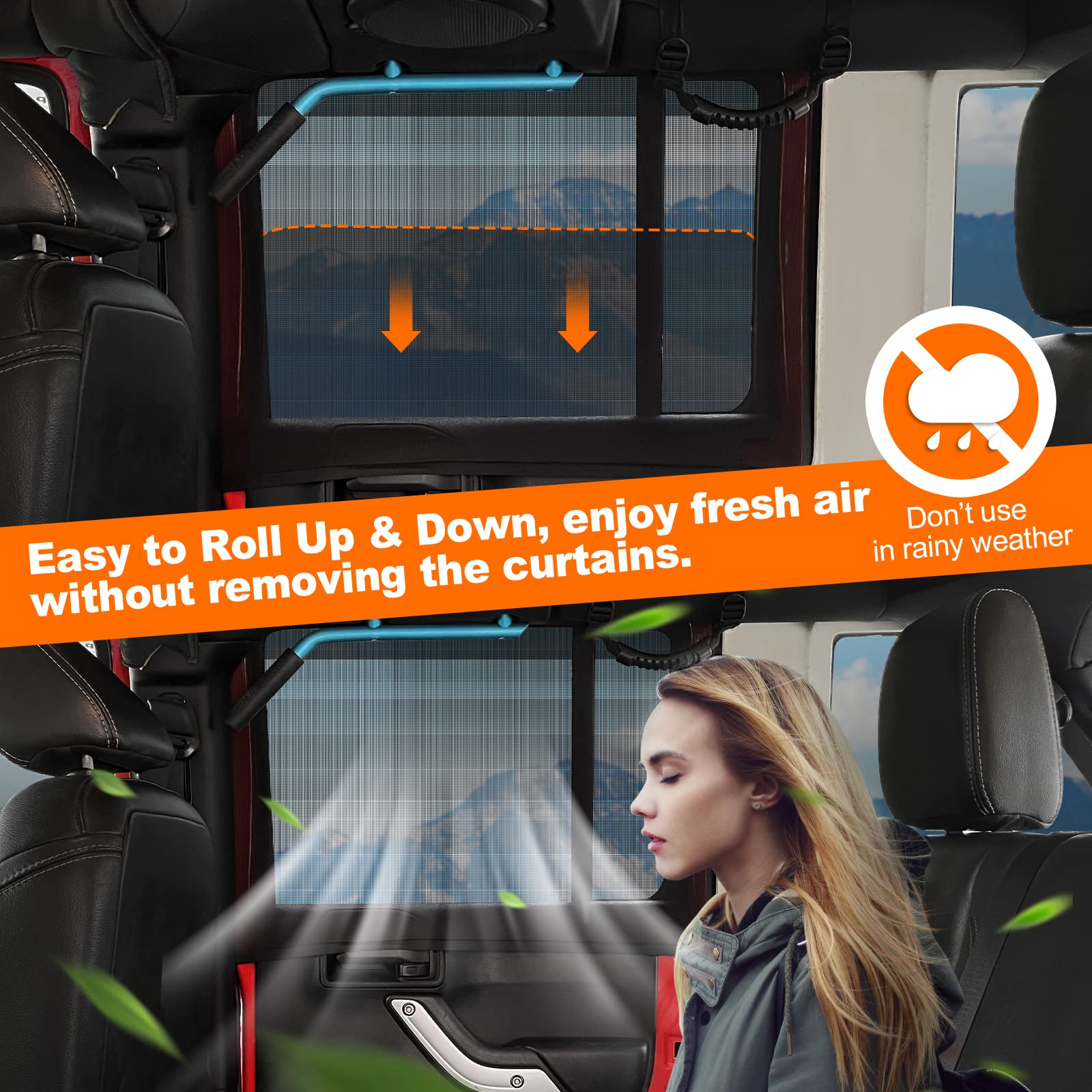 Premium Blackout Car Window Shades - Custom Fit for Jeep Wrangler, Cherokee, Grand Cherokee & More (2-Pack) | UV Protection & Privacy for Road Trips, Camping & Baby Naps